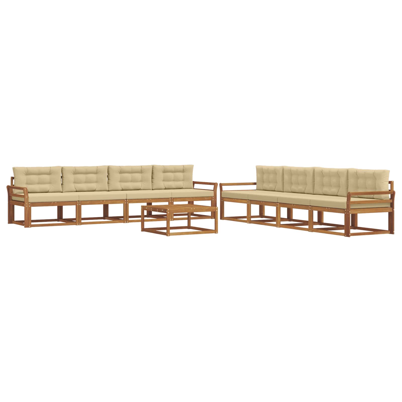 Ensemble de canapés d'extérieur 9 pcs Naturel et Beige - XIOS