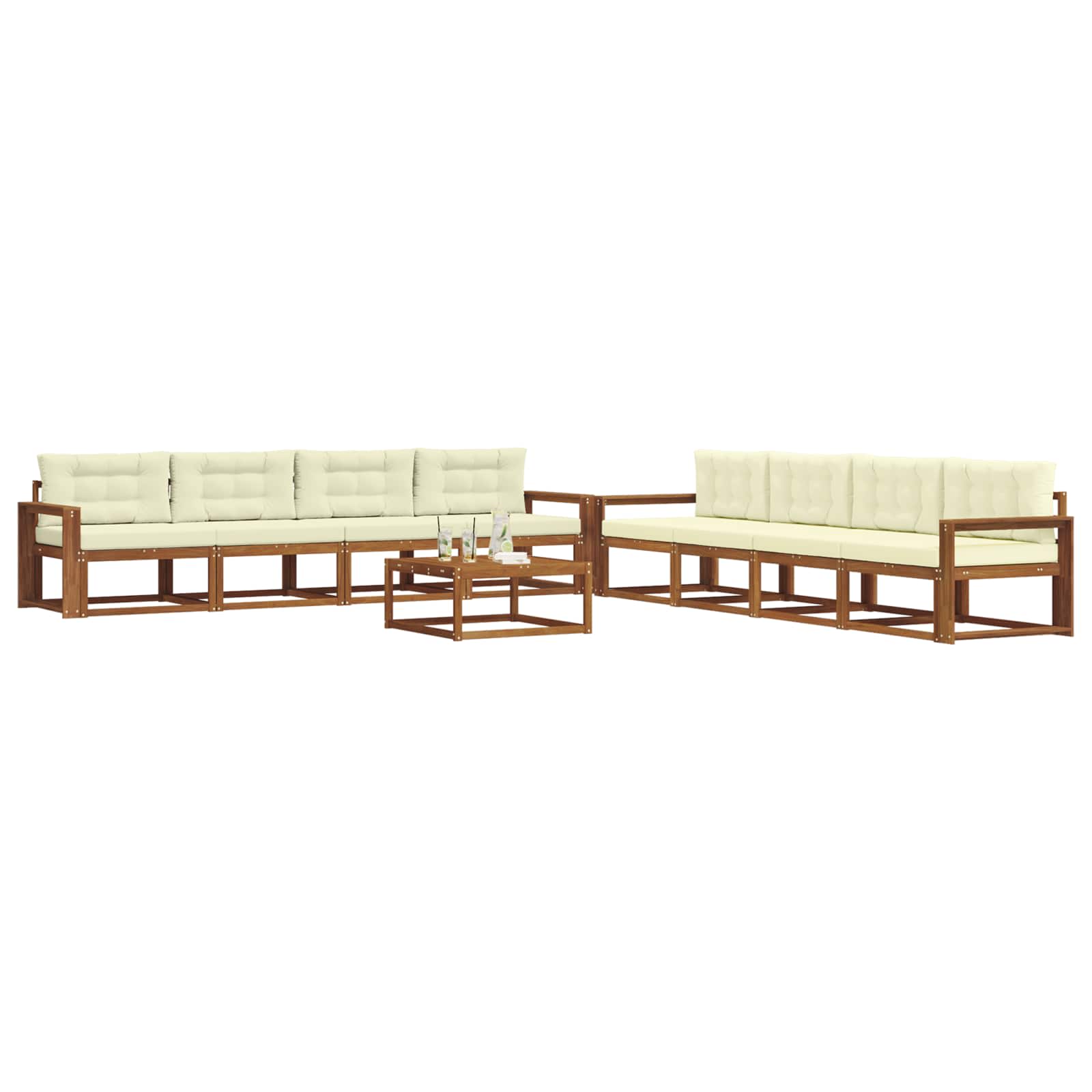 Ensemble de canapés d'extérieur 9 pcs Naturel et Crème - XIOS