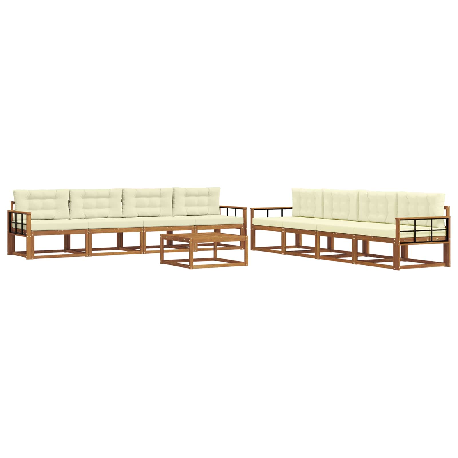 Ensemble de canapés d'extérieur 9 pcs Naturel et Crème - XIOS