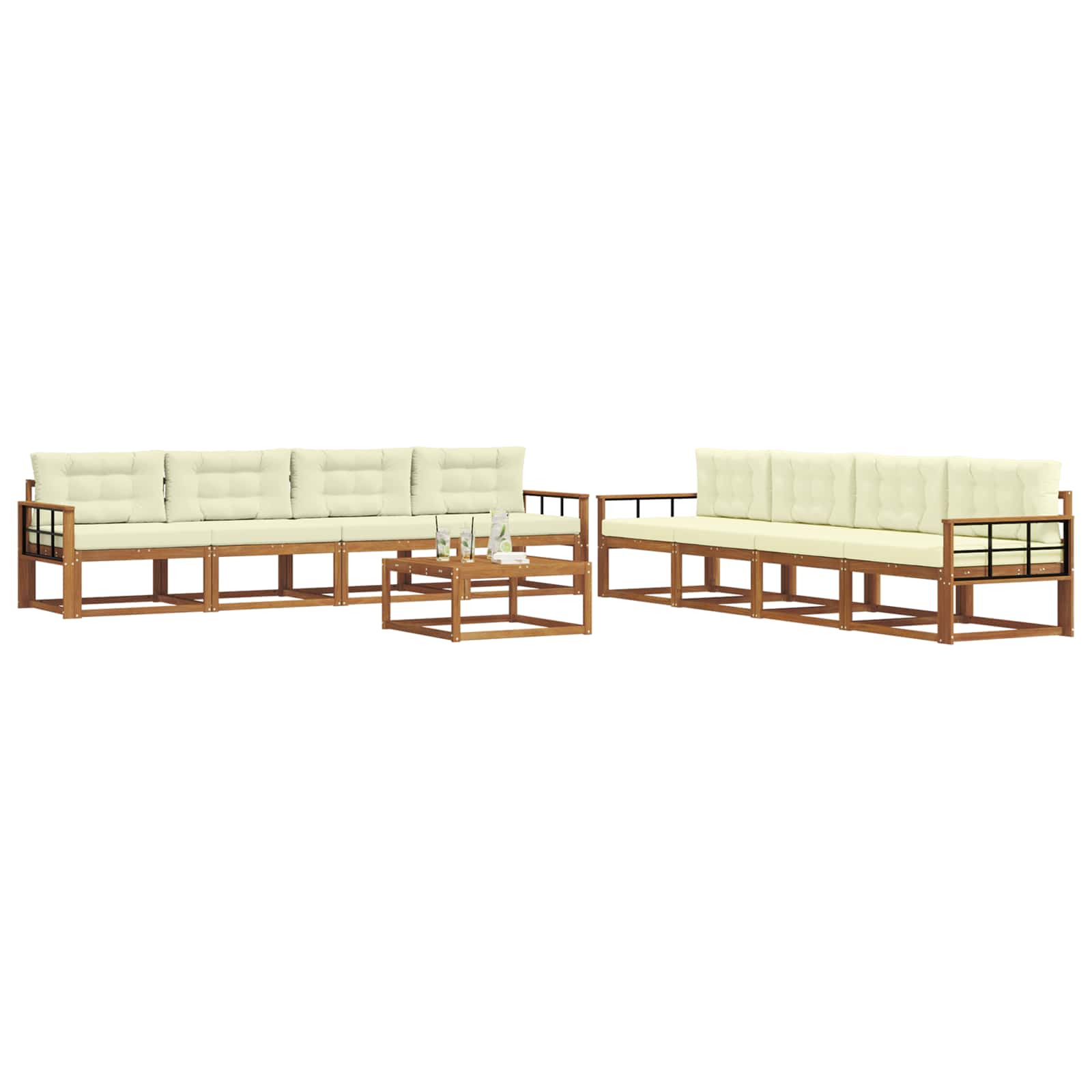 Ensemble de canapés d'extérieur 9 pcs Naturel et Crème - XIOS
