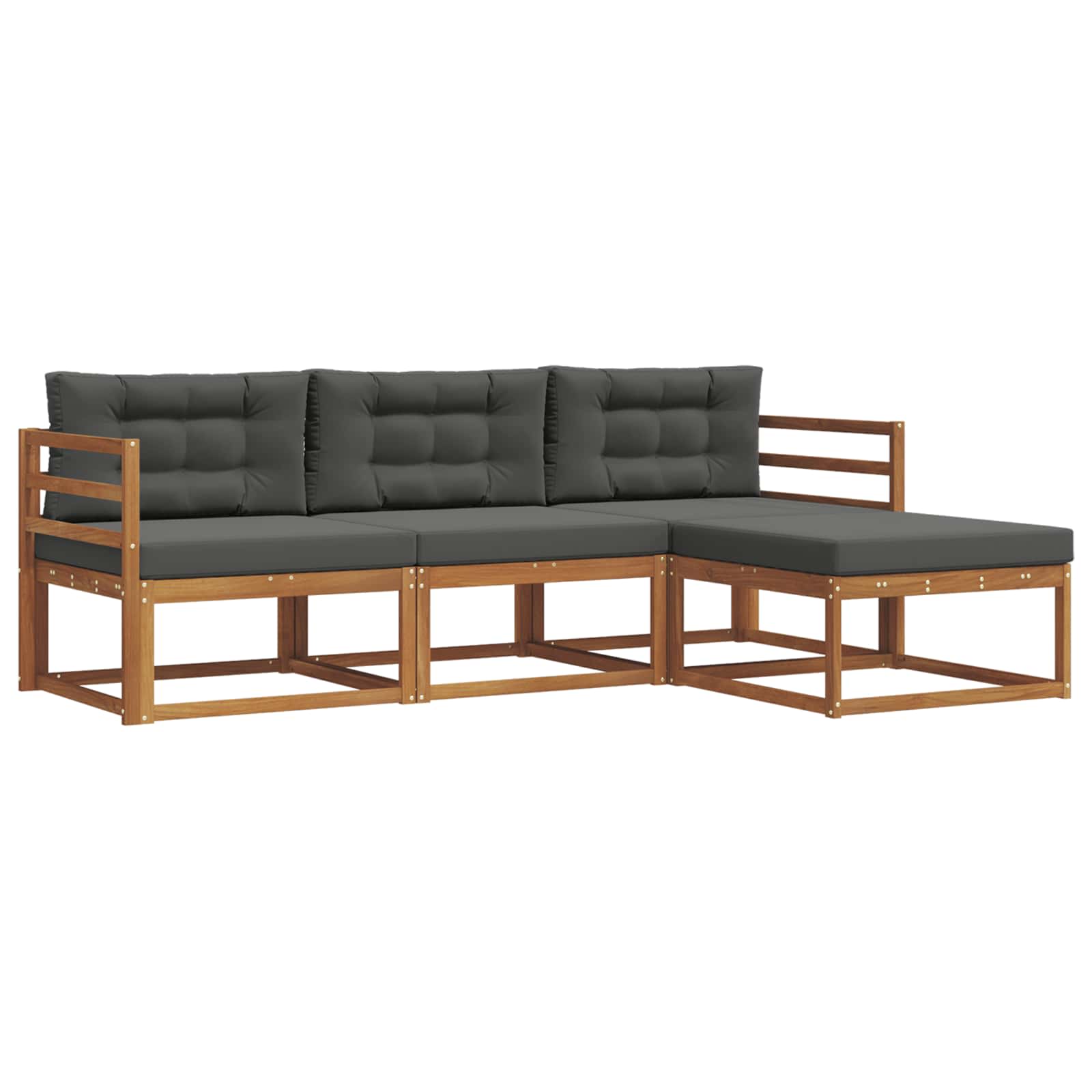 Ensemble de canapés d'extérieur 4 pcs Naturel et Anthracite - XIOS