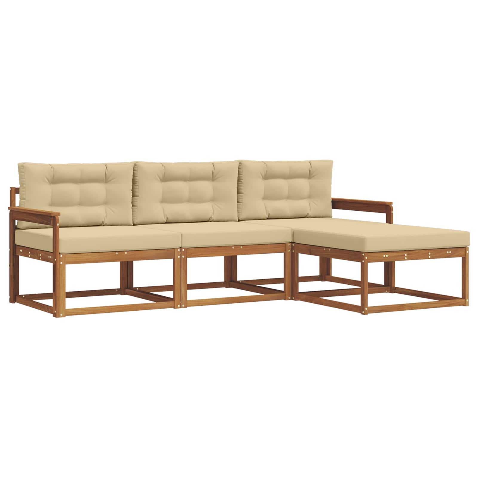 Ensemble de canapés d'extérieur 4 pcs Naturel et Beige - XIOS