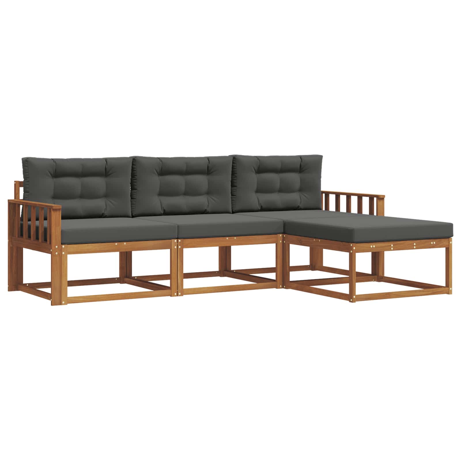 Ensemble de canapés d'extérieur 4 pcs Naturel et Anthracite - XIOS