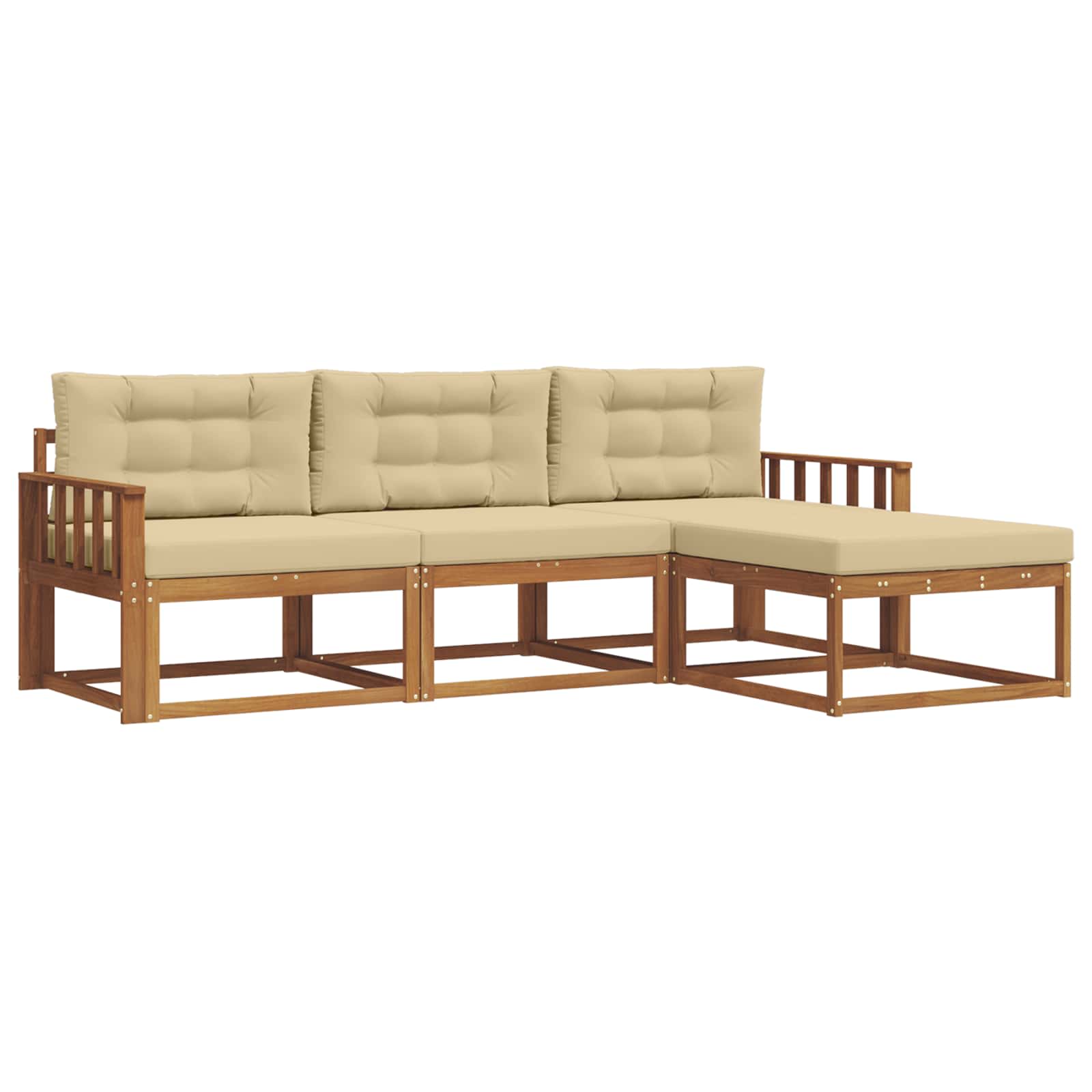 Ensemble de canapés d'extérieur 4 pcs Naturel et Beige - XIOS