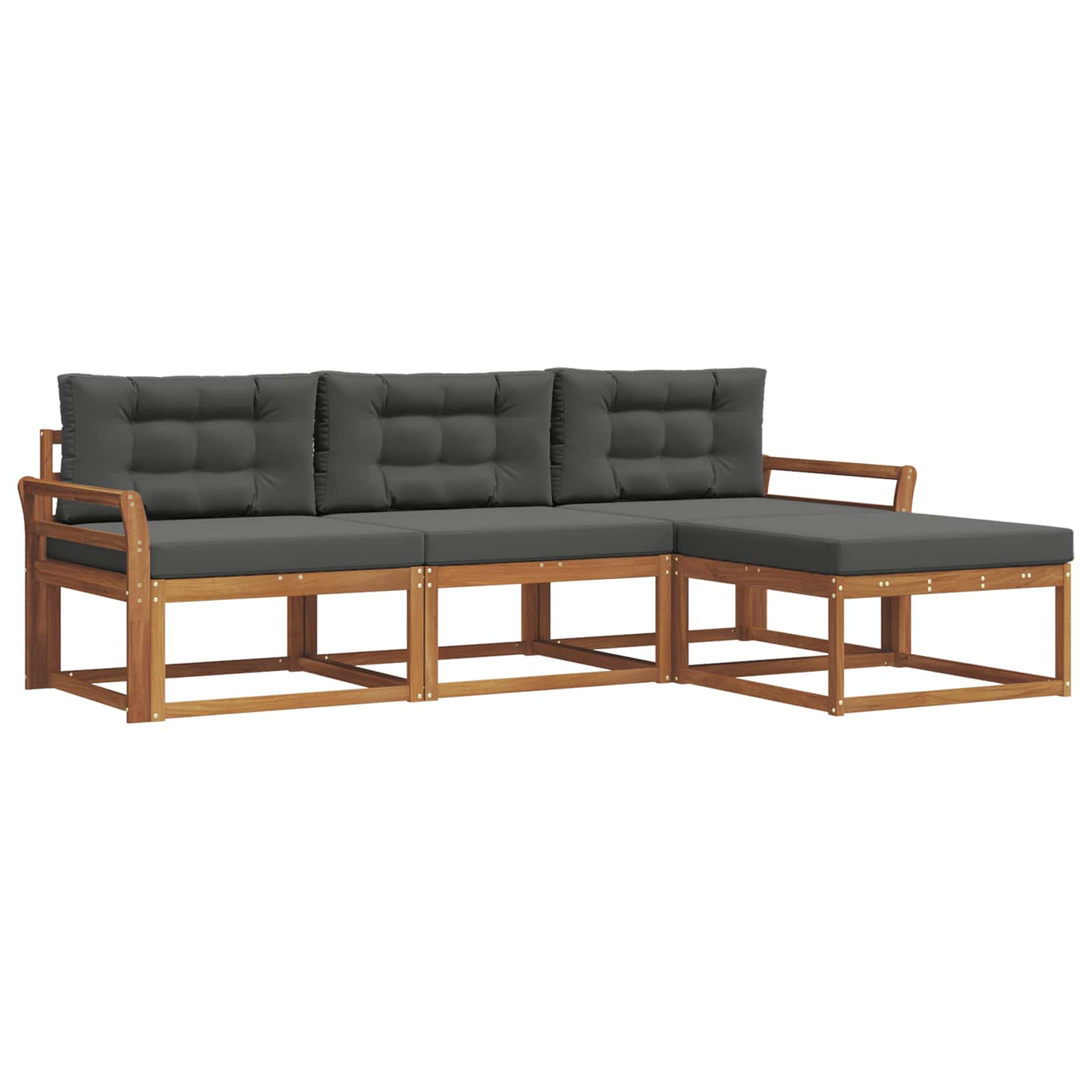 Ensemble de canapés d'extérieur 4 pcs Naturel et Anthracite - XIOS