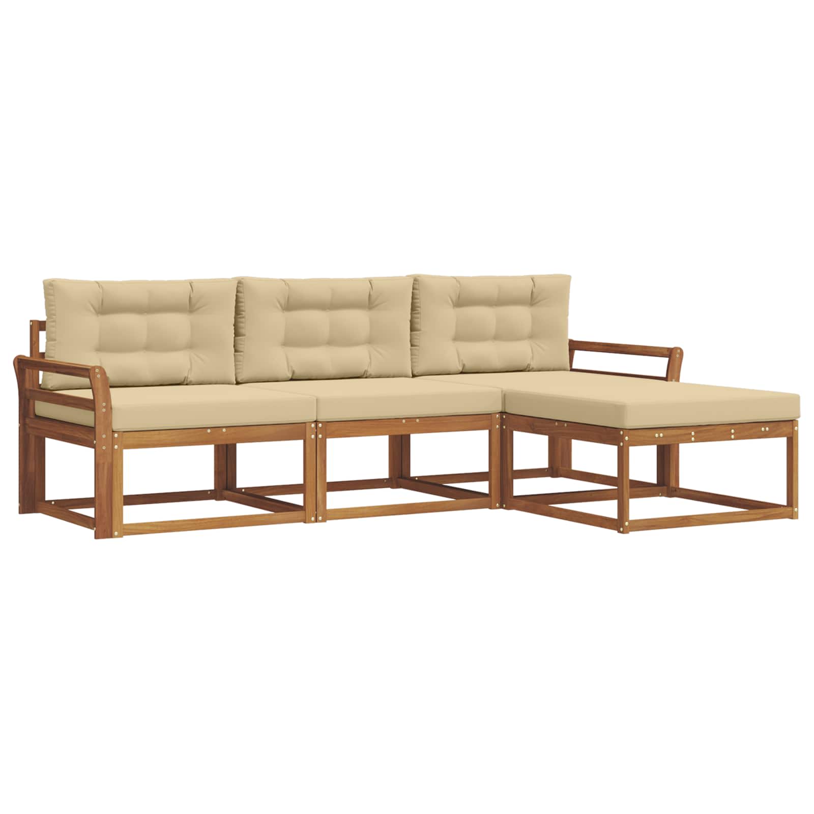 Ensemble de canapés d'extérieur 4 pcs Naturel et Beige - XIOS