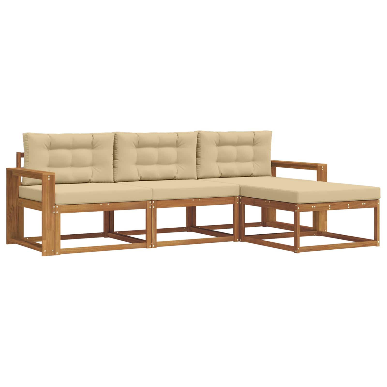 Ensemble de canapés d'extérieur 4 pcs Naturel et Beige - XIOS