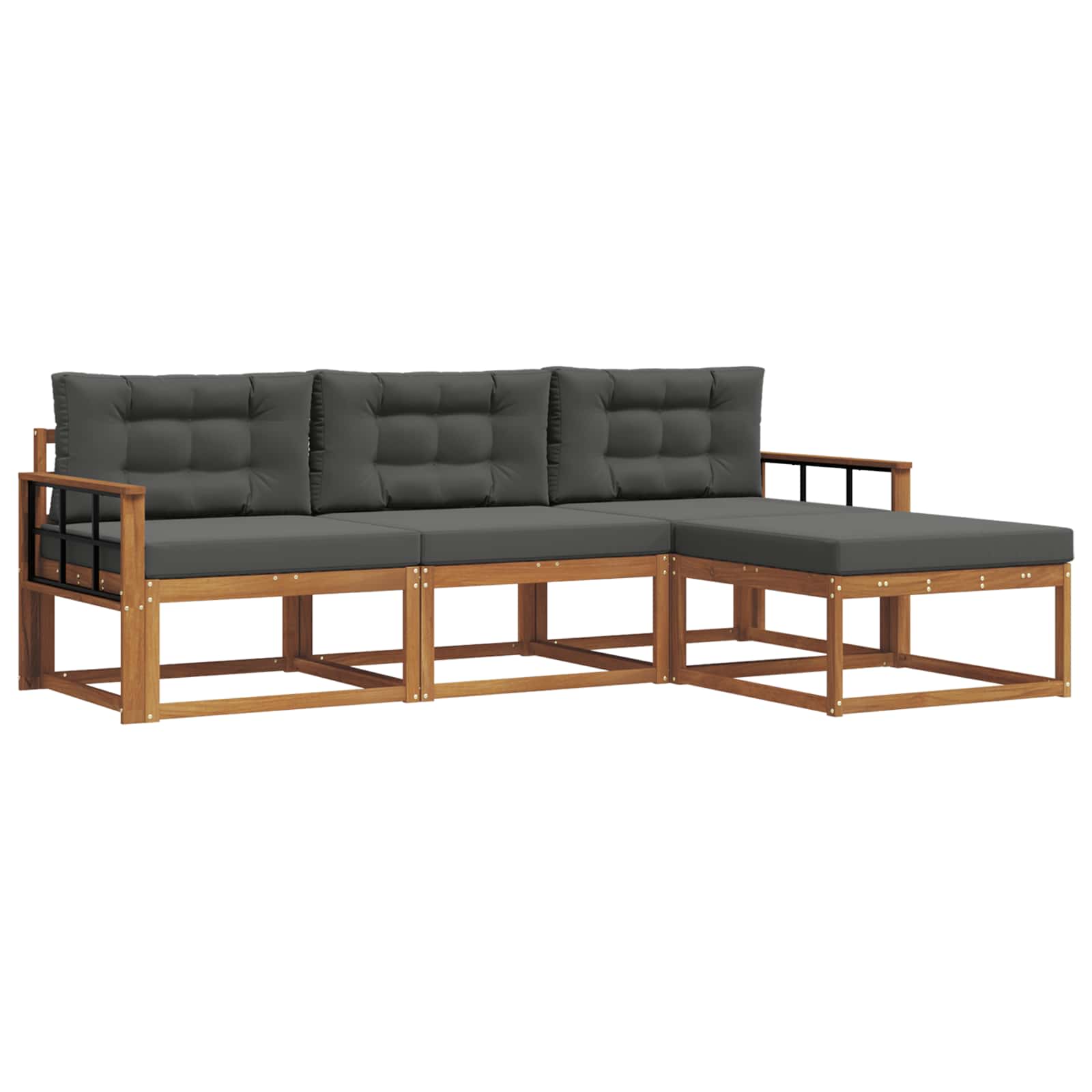 Ensemble de canapés d'extérieur 4 pcs Naturel et Anthracite - XIOS