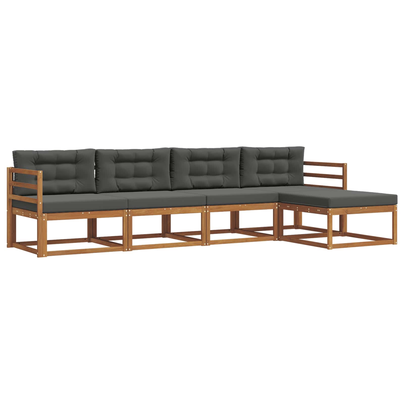 Ensemble de canapés d'extérieur 5 pc Naturel et Anthracite