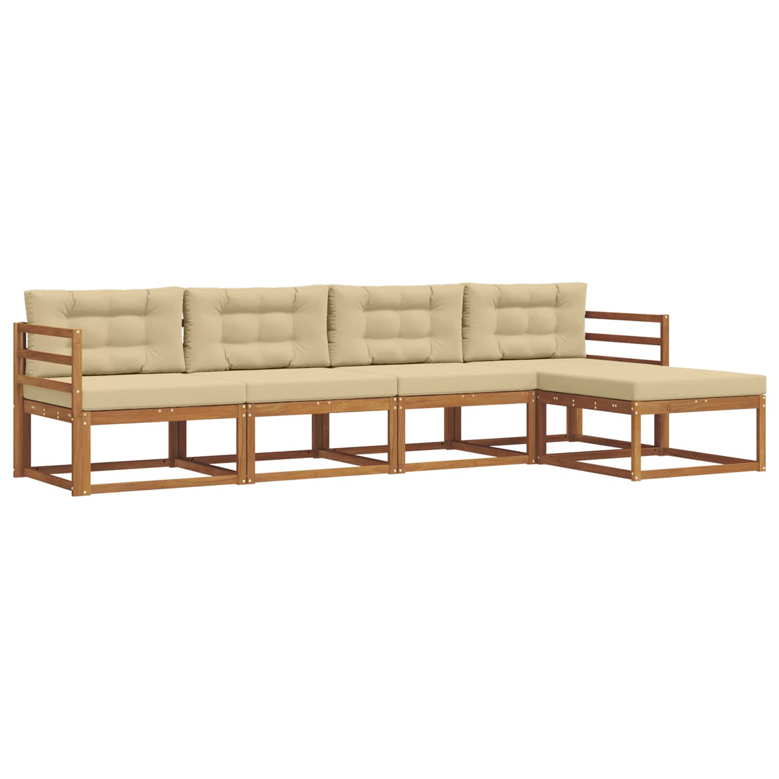 Ensemble de canapés d'extérieur 5 pc Naturel et Beige