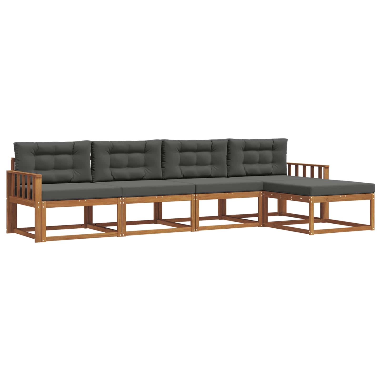 Ensemble de canapés d'extérieur 5 pcs Naturel et Anthracite - XIOS