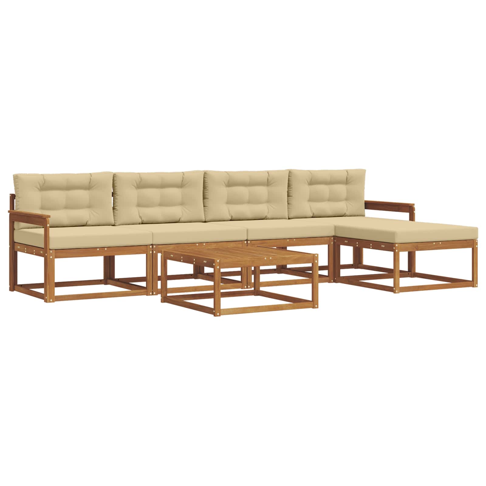 Ensemble de canapés d'extérieur 6 pcs Naturel et Beige - XIOS