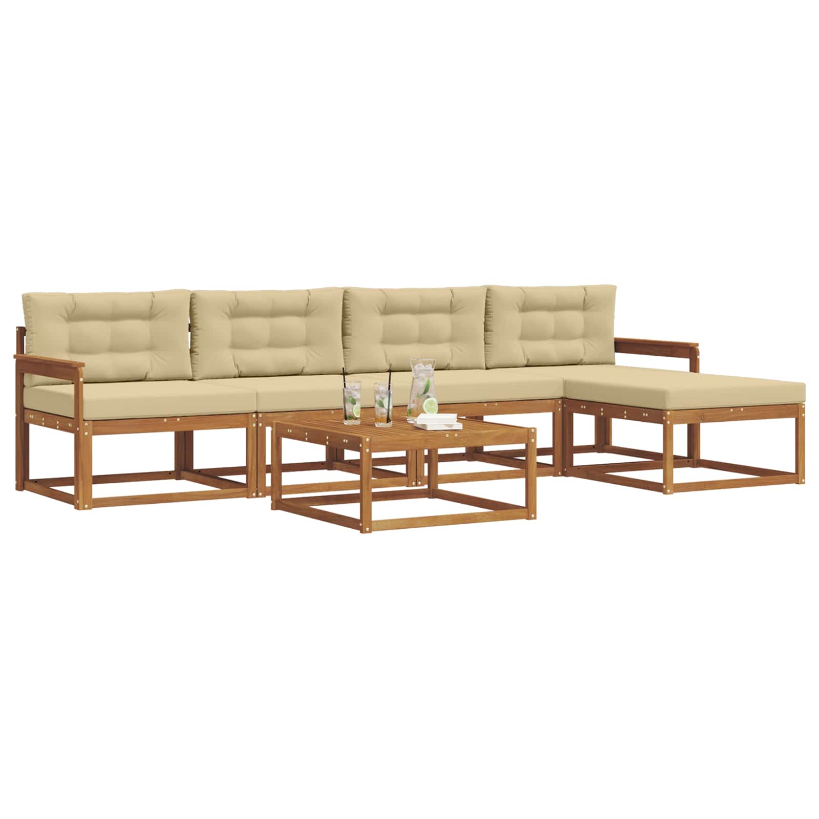 Ensemble de canapés d'extérieur 6 pcs Naturel et Beige - XIOS