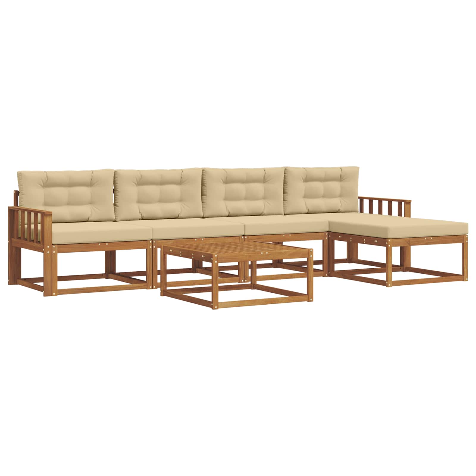 Ensemble de canapés d'extérieur 6 pcs Naturel et Beige - XIOS