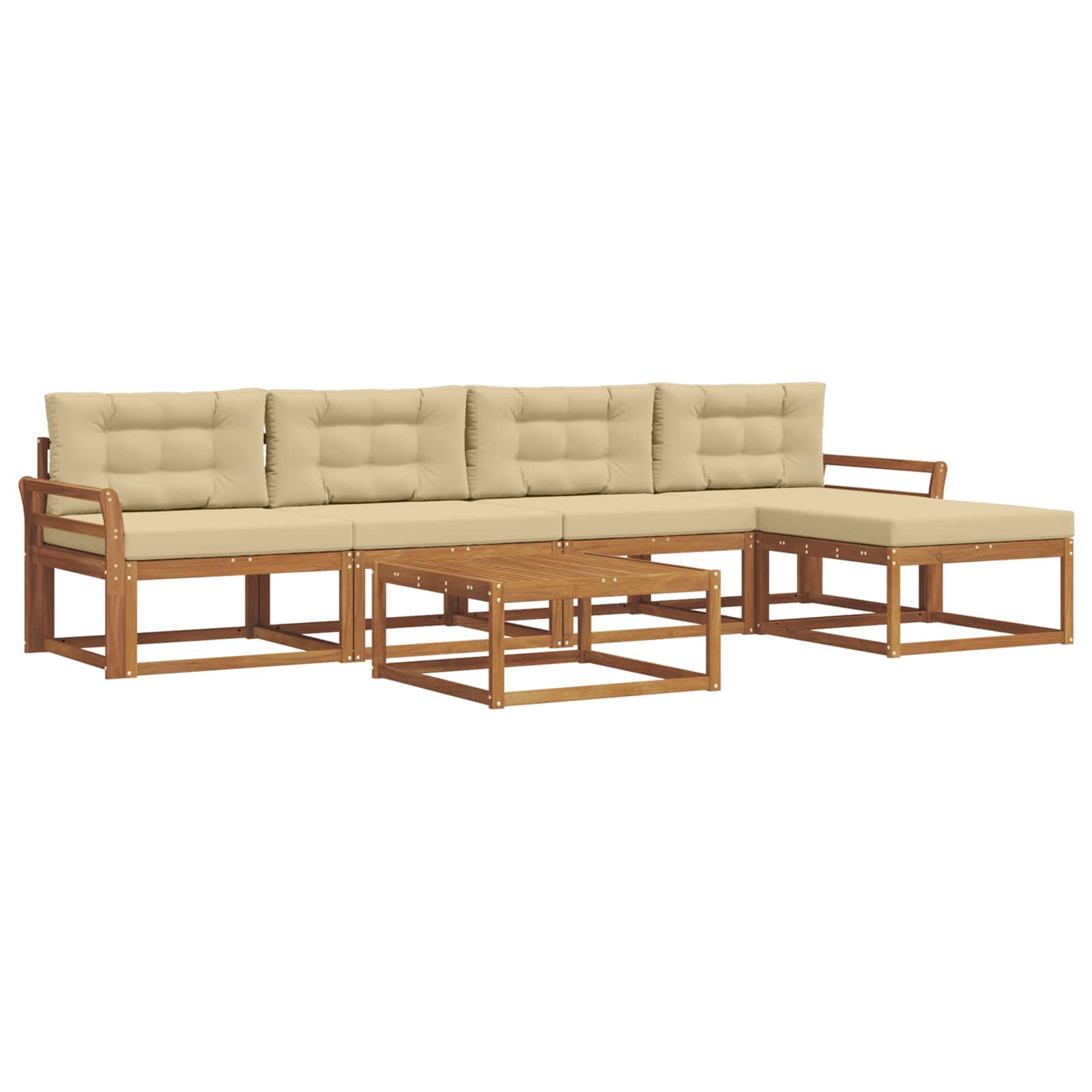 Ensemble de canapés d'extérieur 6 pcs Naturel et Beige - XIOS