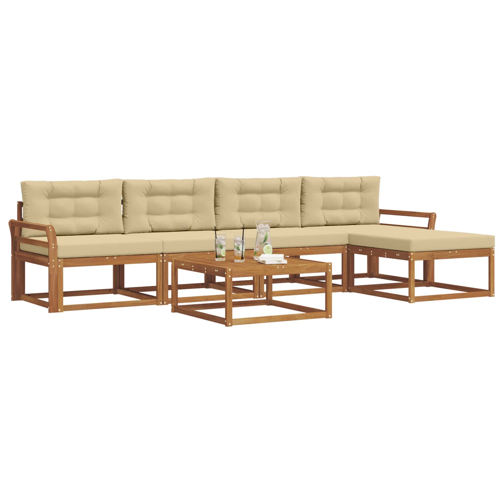 Ensemble de canapés d'extérieur 6 pcs Naturel et Beige - XIOS
