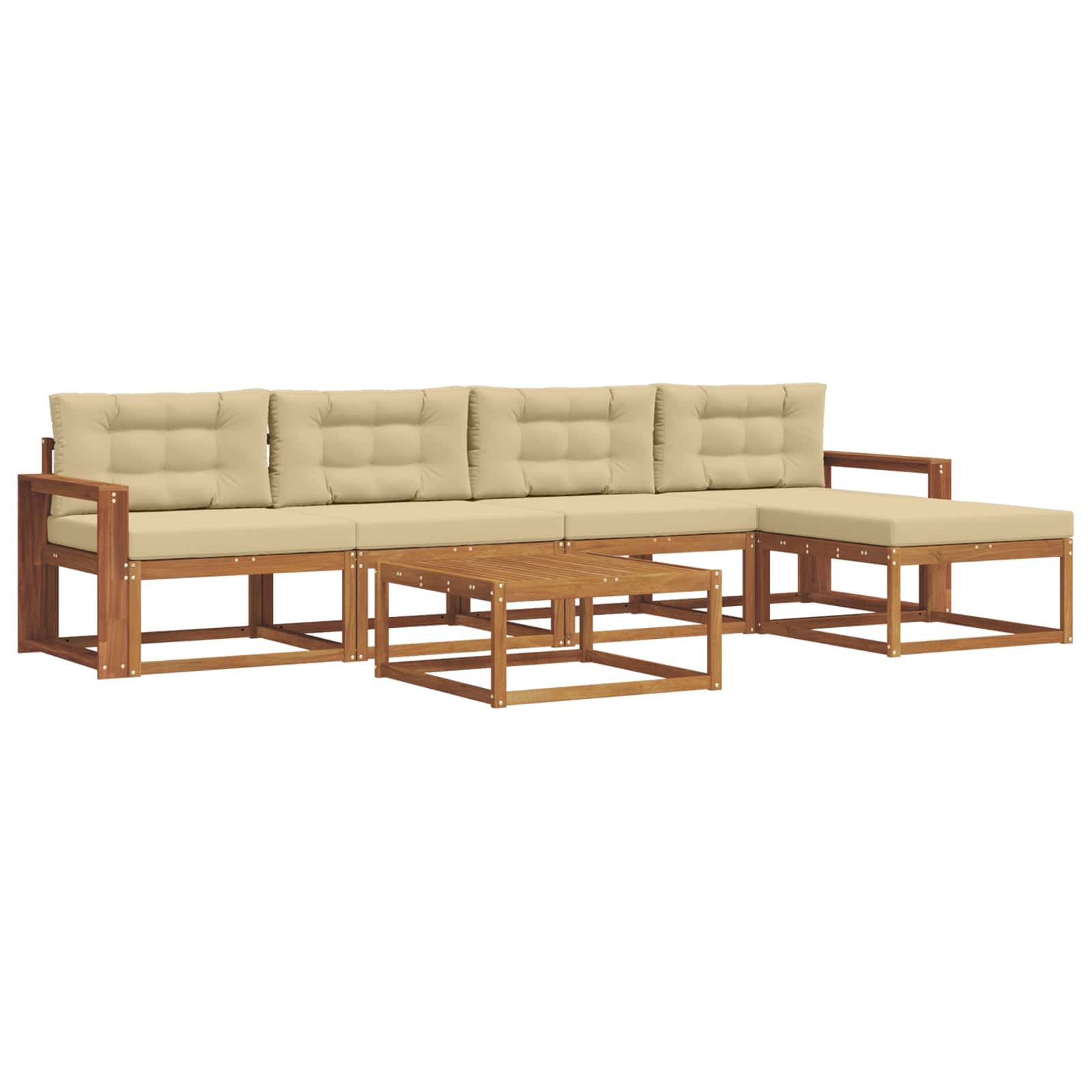 Ensemble de canapés d'extérieur 6 pcs Naturel et Beige - XIOS
