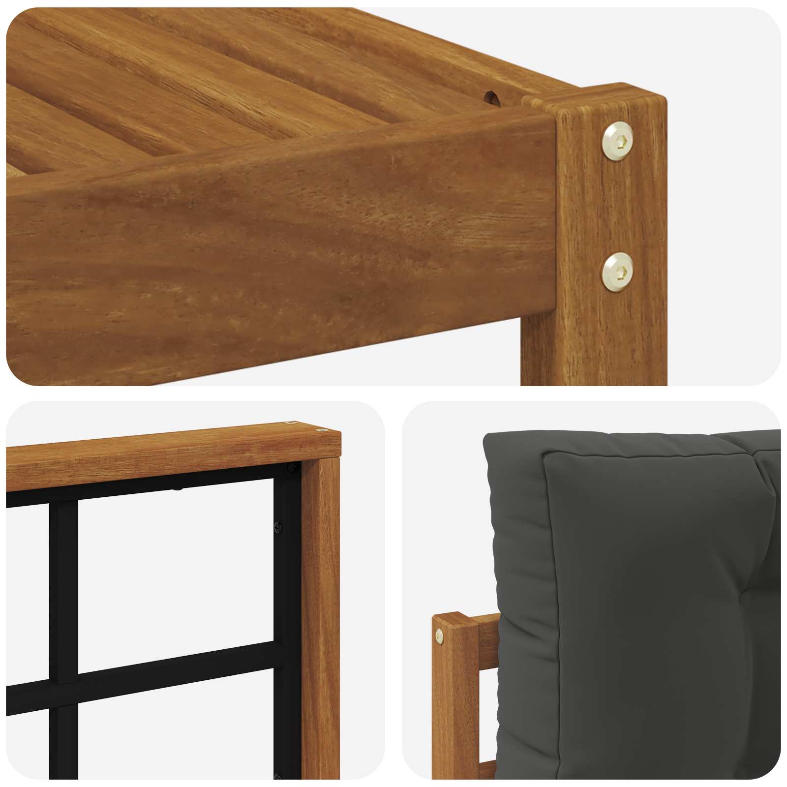 Ensemble de canapés d'extérieur 6 pcs Naturel et Anthracite - XIOS
