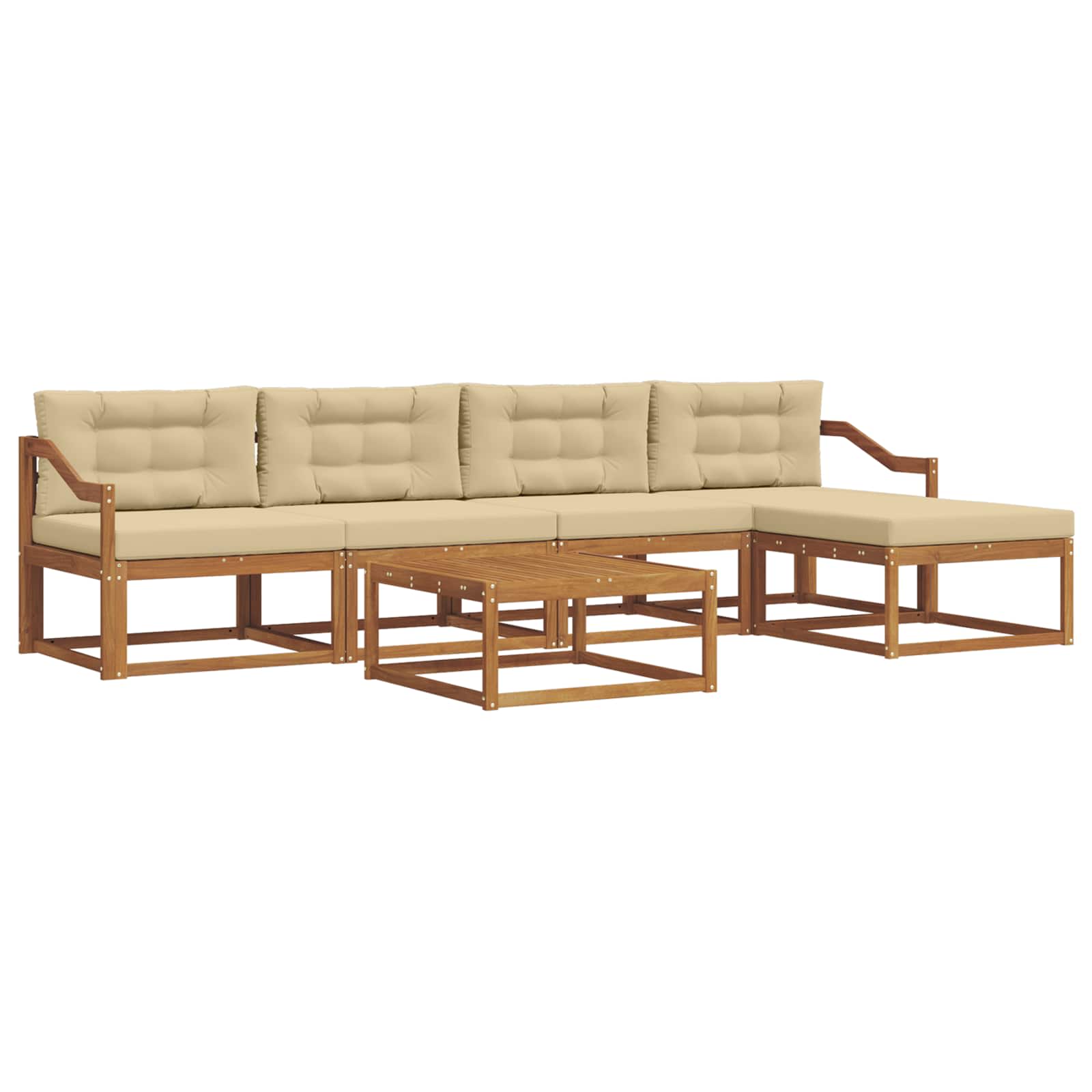 Ensemble de canapés d'extérieur 6 pcs Naturel et Beige - XIOS