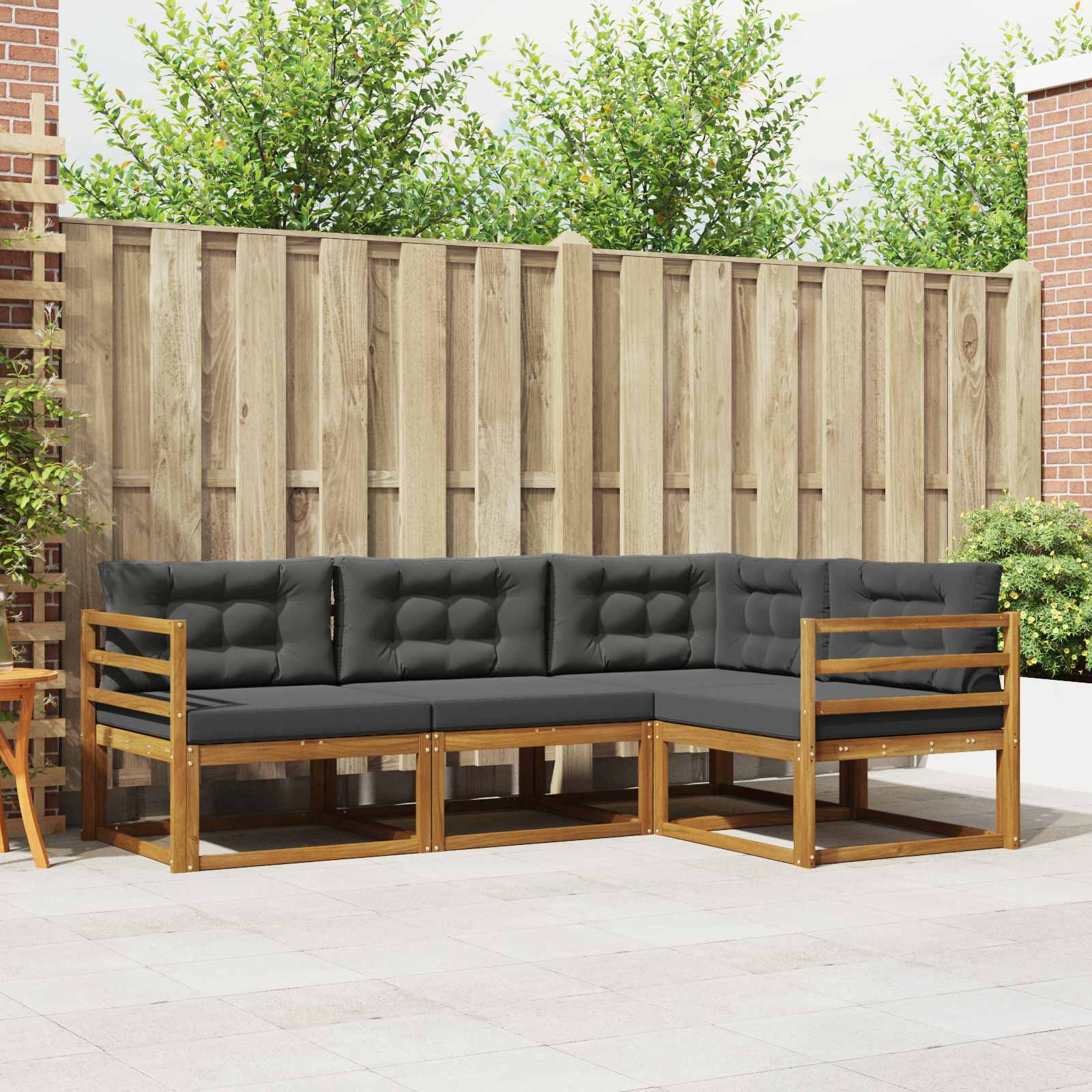 Ensemble de canapés d'extérieur 4 pcs Naturel et Anthracite - XIOS