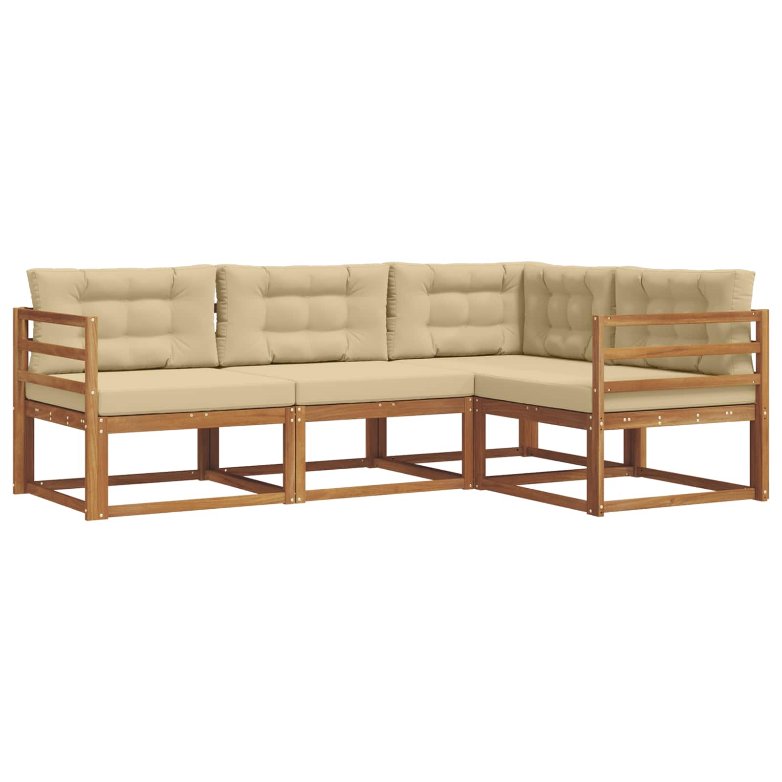 Ensemble de canapés d'extérieur 4 pcs Naturel et Beige - XIOS
