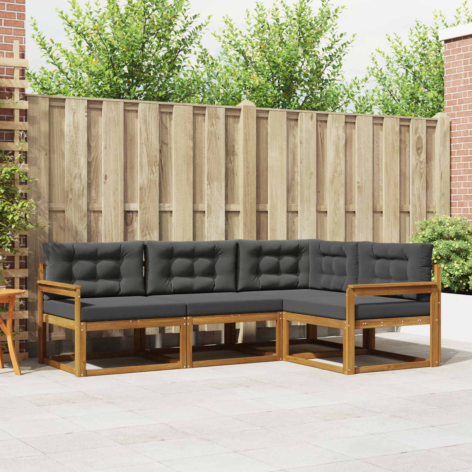 Ensemble de canapés d'extérieur 4 pcs Naturel et Anthracite - XIOS