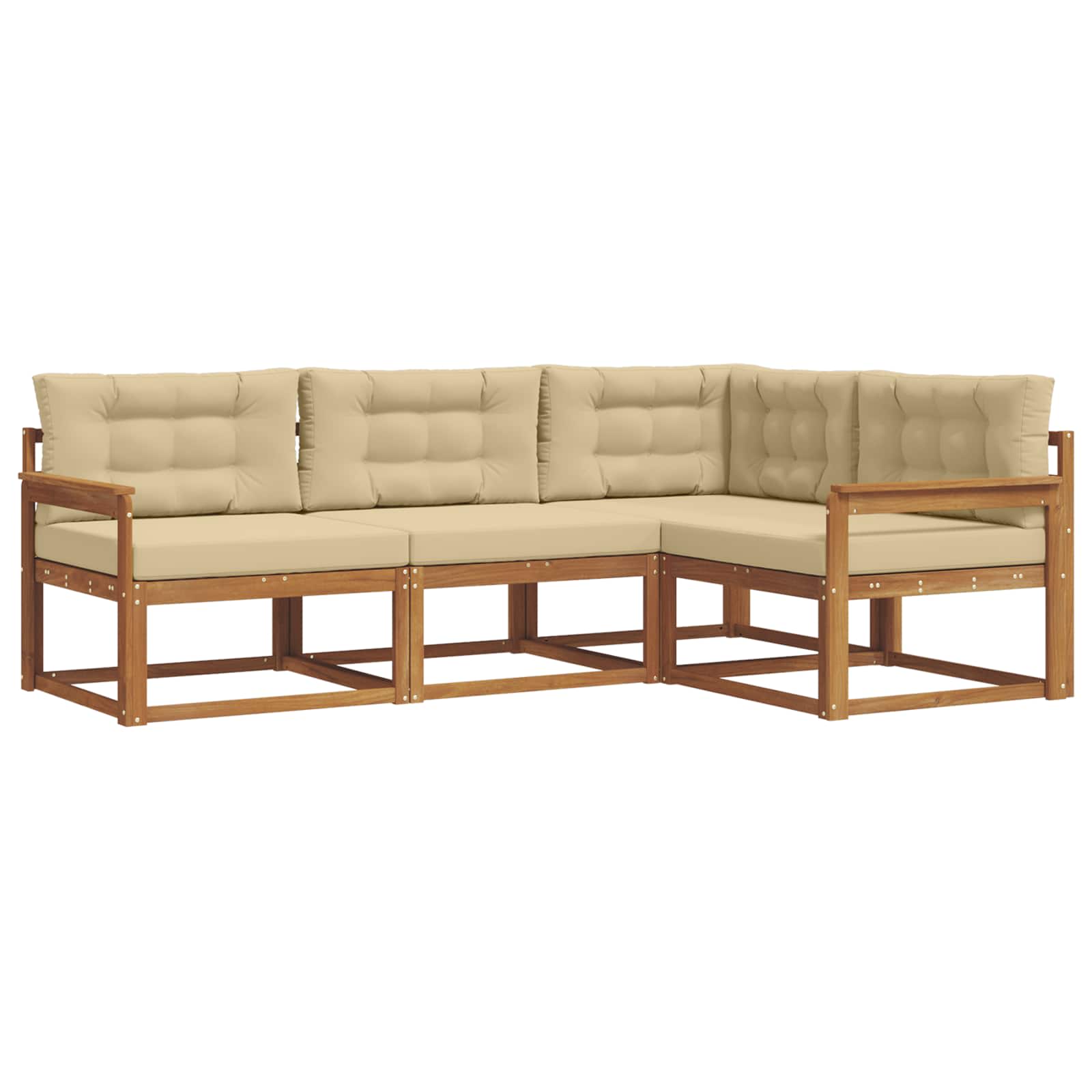 Ensemble de canapés d'extérieur 4 pcs Naturel et Beige - XIOS