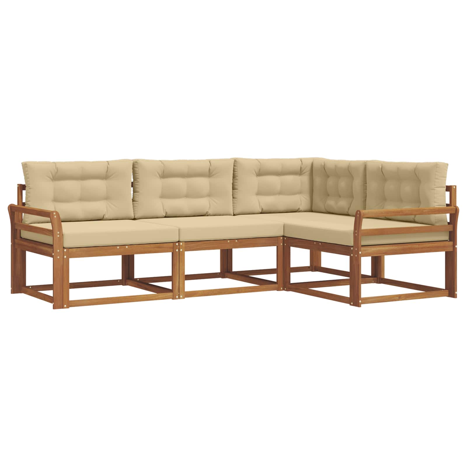 Ensemble de canapés d'extérieur 4 pcs Naturel et Beige - XIOS