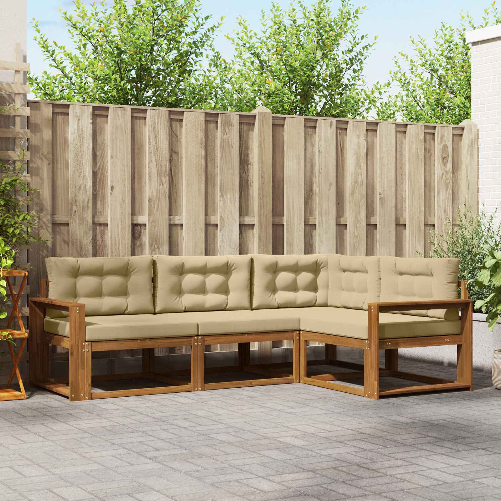 Ensemble de canapés d'extérieur 4 pcs Naturel et Beige - XIOS