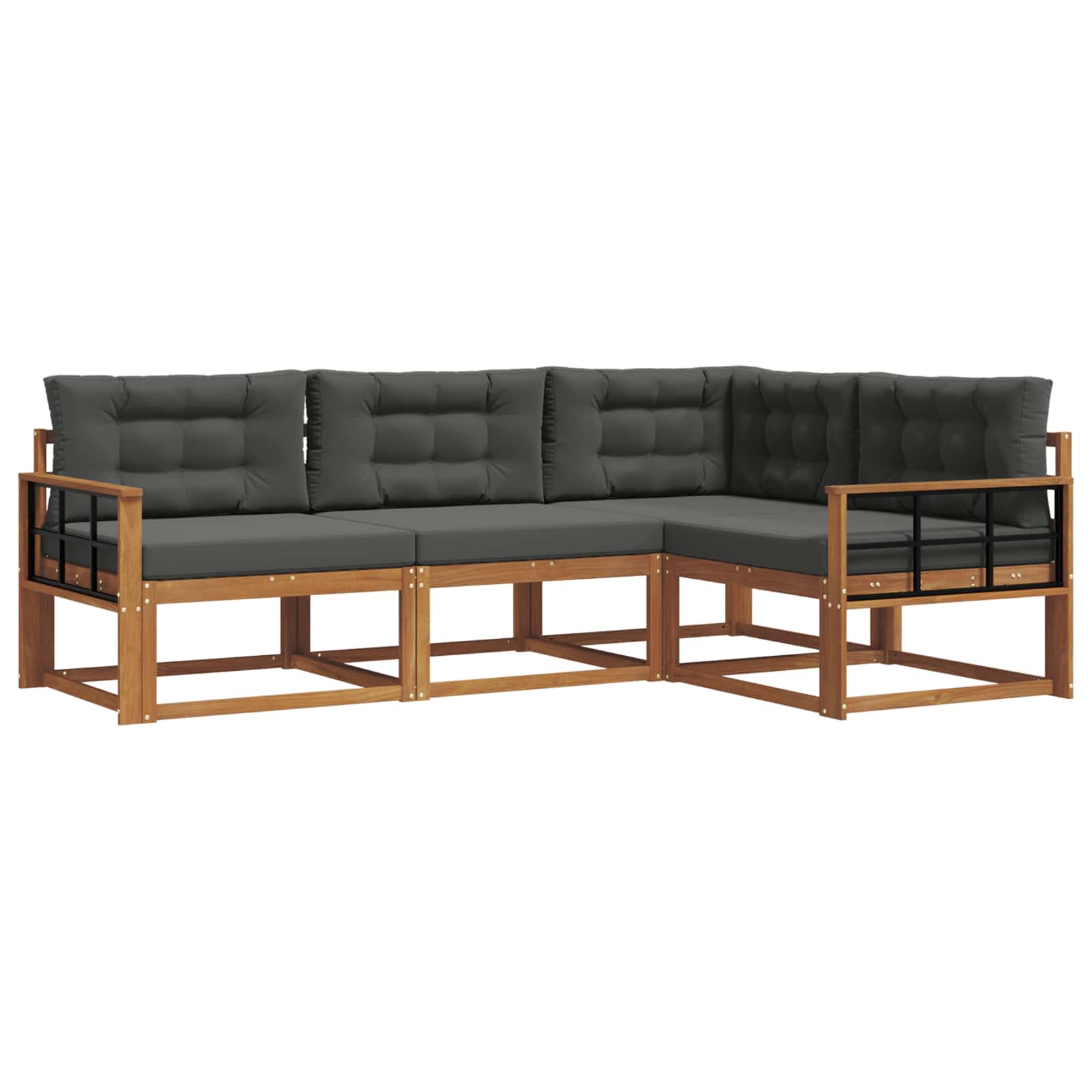 Ensemble de canapés d'extérieur 4 pcs Naturel et Anthracite - XIOS