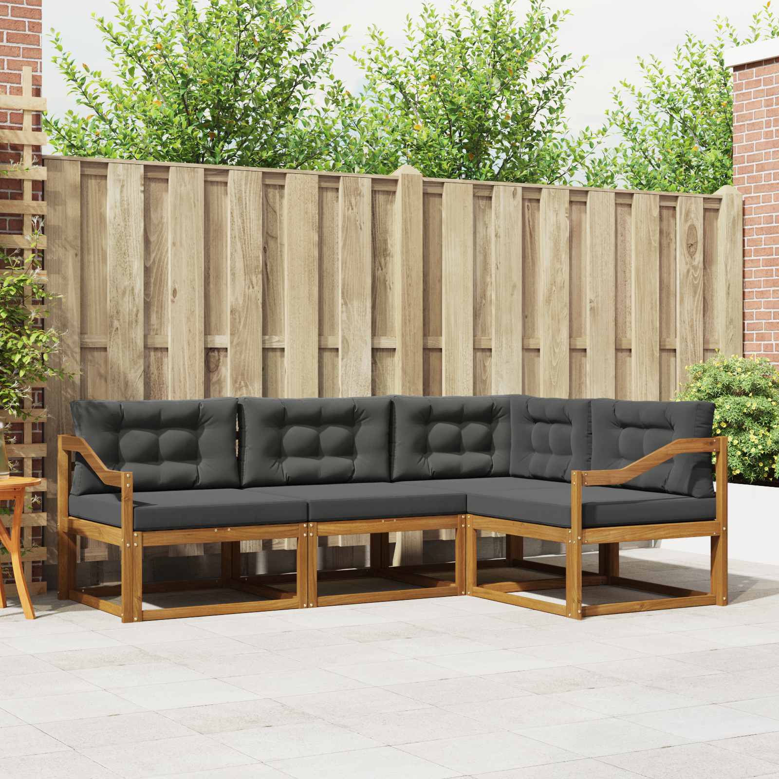 Ensemble de canapés d'extérieur 4 pc Naturel et Anthracite