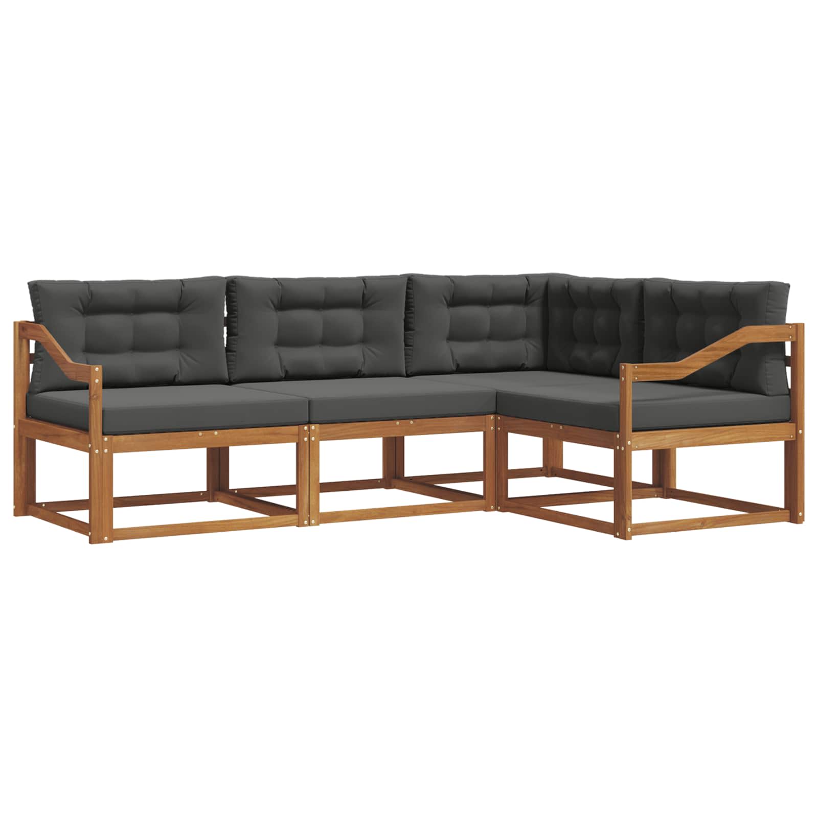 Ensemble de canapés d'extérieur 4 pc Naturel et Anthracite