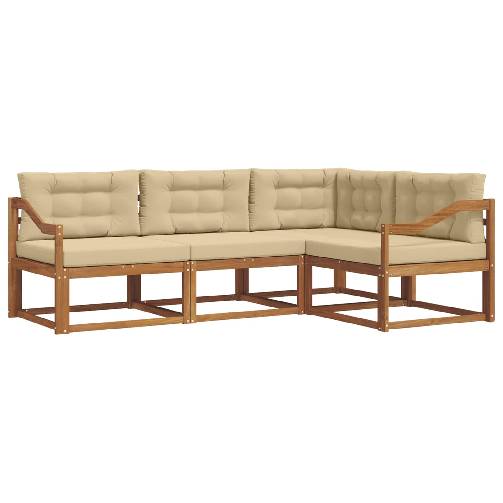 Ensemble de canapés d'extérieur 4 pcs Naturel et Beige - XIOS
