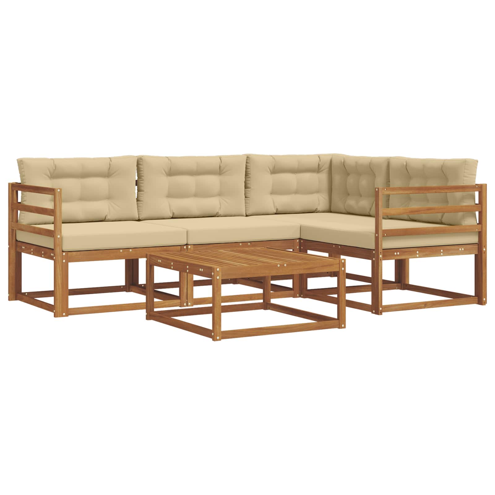 Ensemble de canapés d'extérieur 5 pcs Naturel et Beige - XIOS