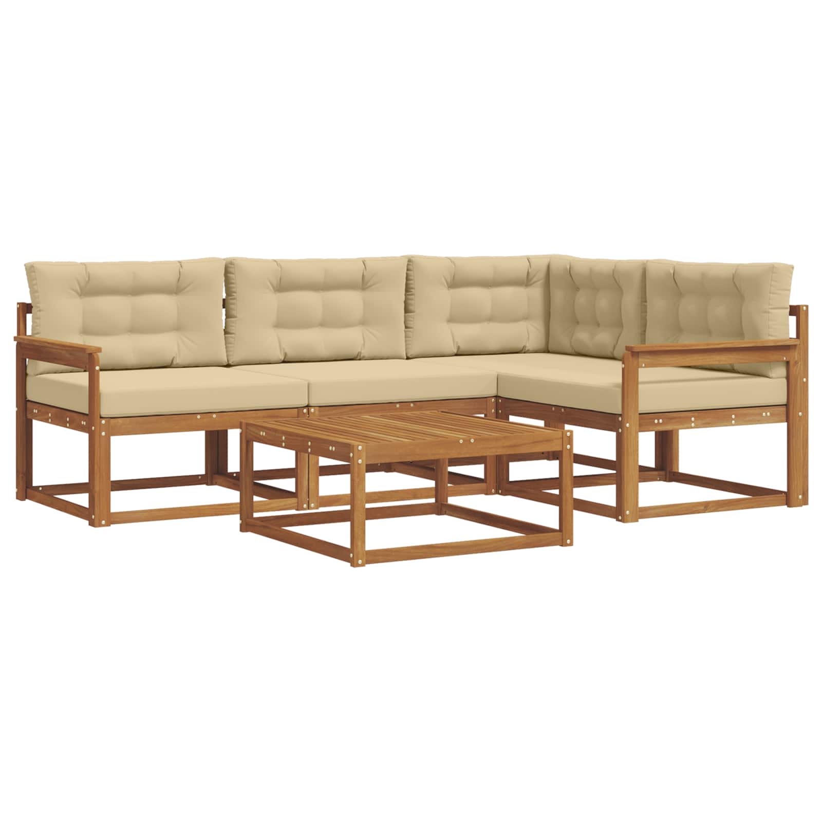 Ensemble de canapés d'extérieur 5 pcs Naturel et Beige - XIOS