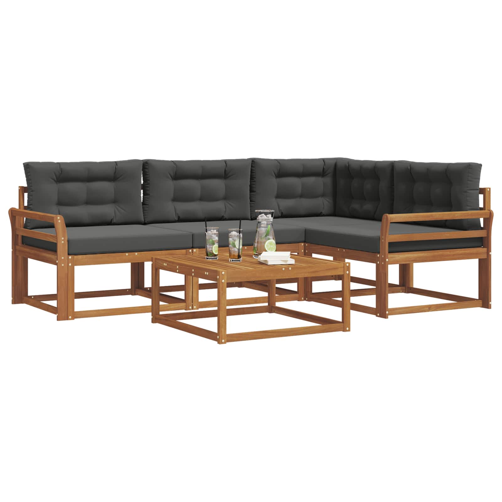 Ensemble de canapés d'extérieur 5 pcs Naturel et Anthracite - XIOS