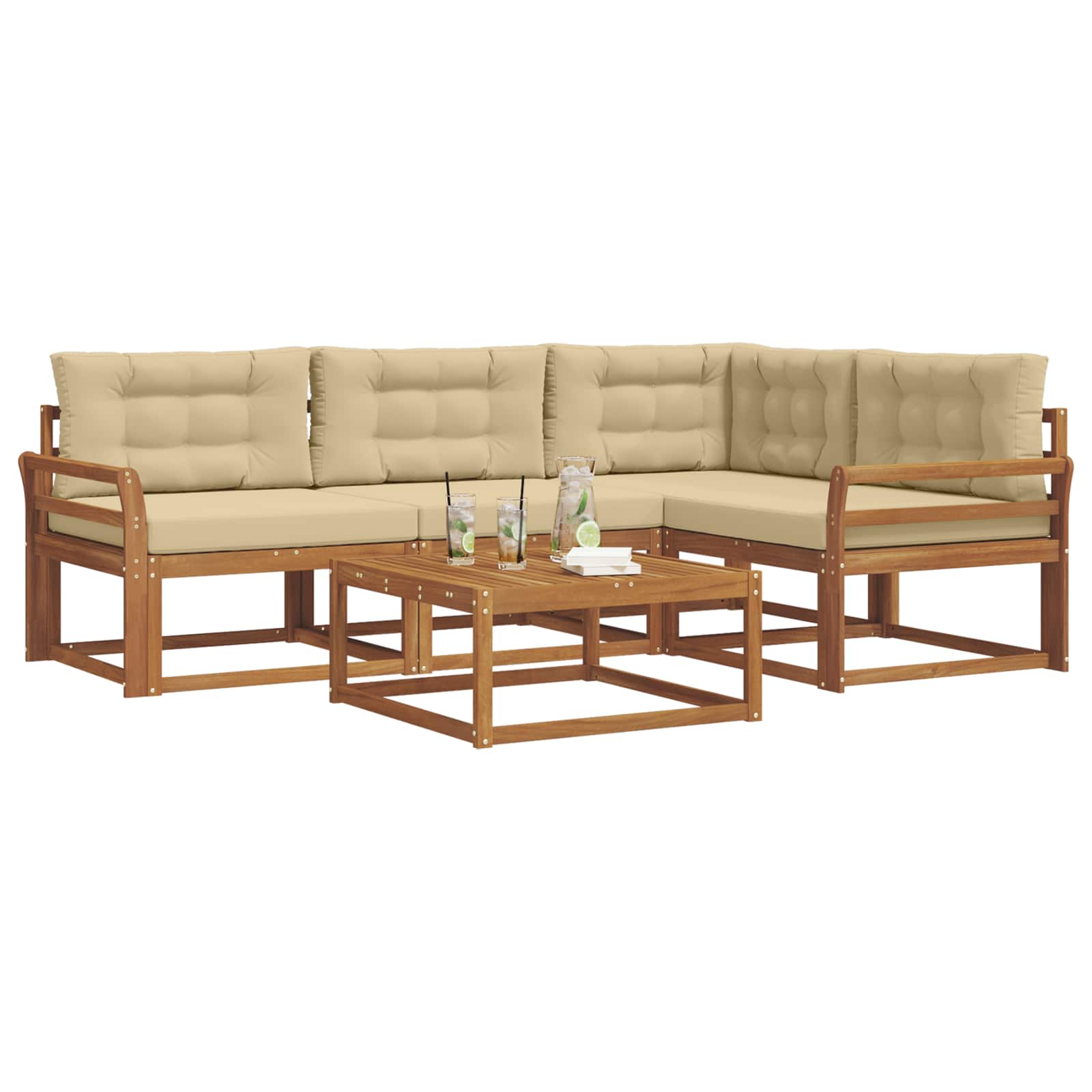 Ensemble de canapés d'extérieur 5 pcs Naturel et Beige - XIOS