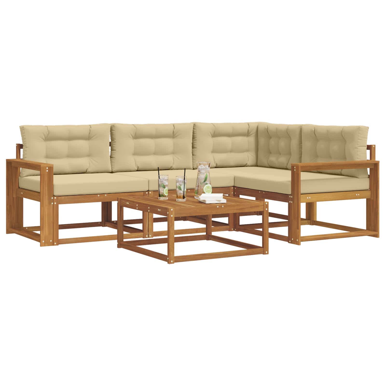 Ensemble de canapés d'extérieur 5 pcs Naturel et Beige - XIOS