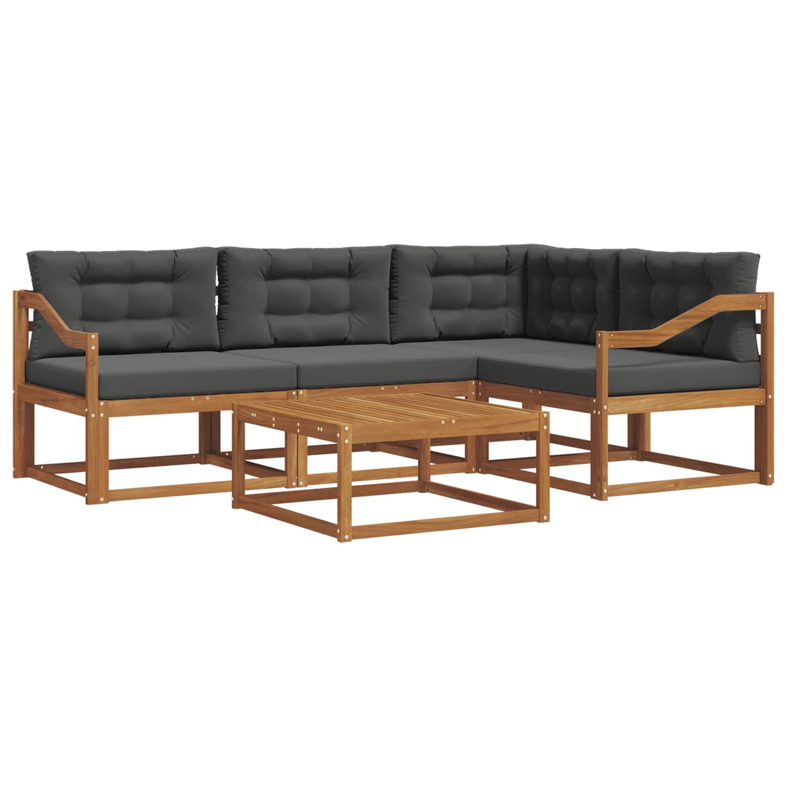 Ensemble de canapés d'extérieur 5 pcs Naturel et Anthracite - XIOS