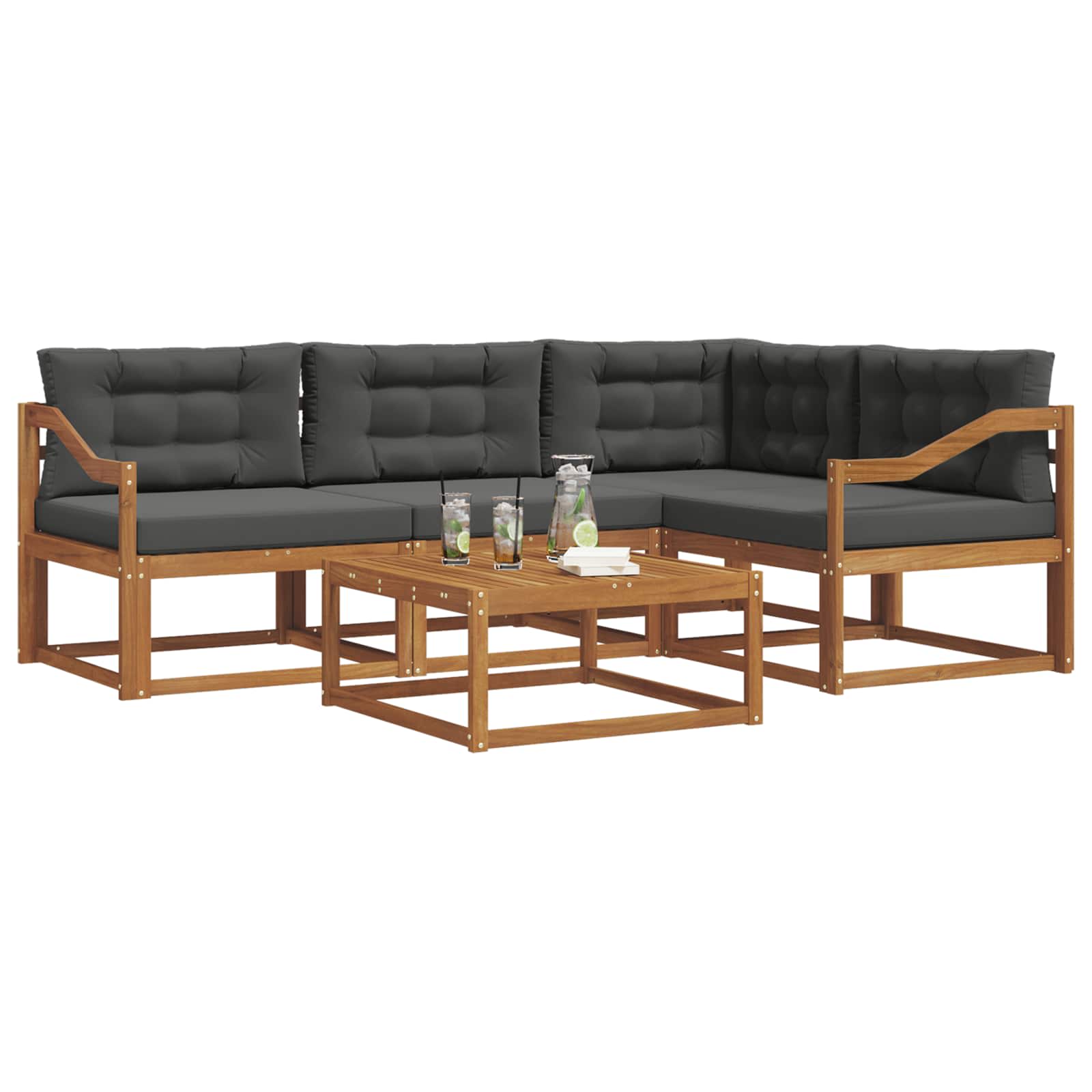Ensemble de canapés d'extérieur 5 pcs Naturel et Anthracite - XIOS
