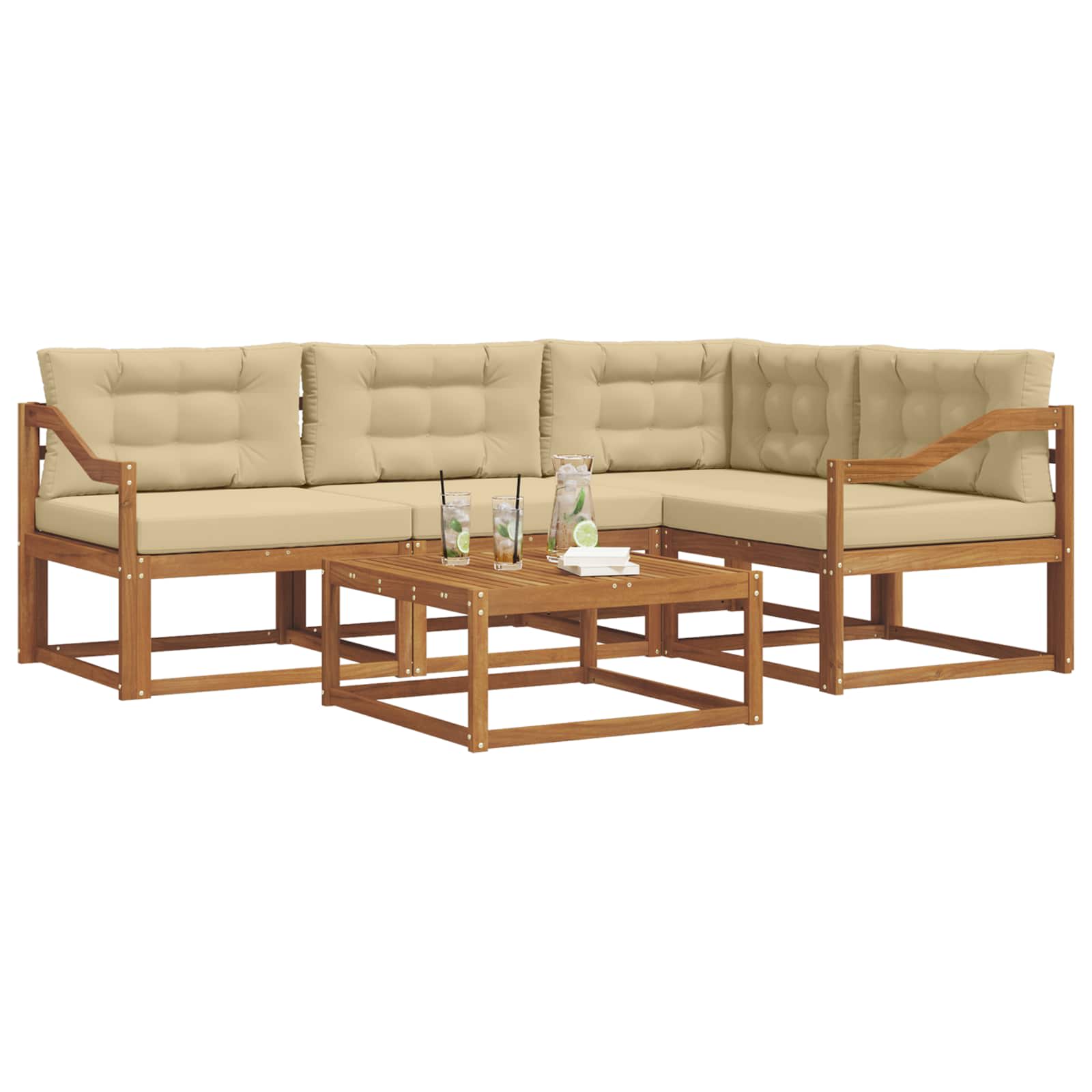 Ensemble de canapés d'extérieur 5 pcs Naturel et Beige - XIOS