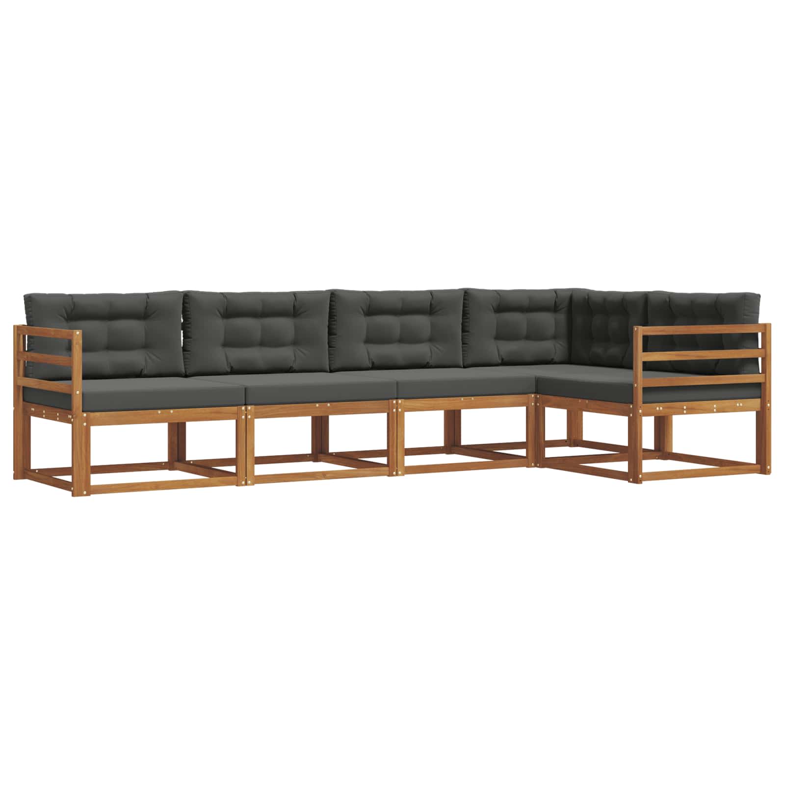 Ensemble de canapés d'extérieur 5 pc Naturel et Anthracite