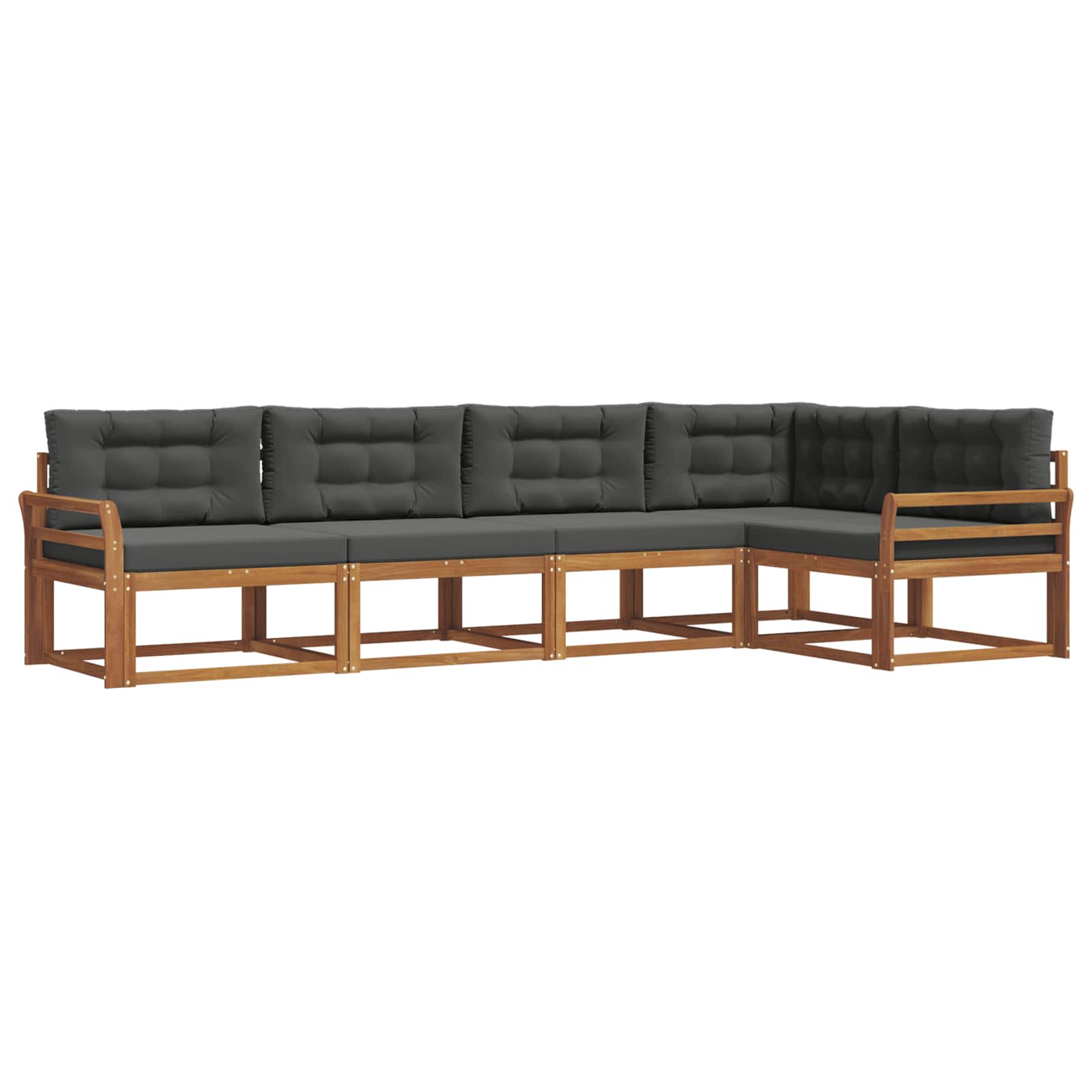 Ensemble de canapés d'extérieur 5 pcs Naturel et Anthracite - XIOS