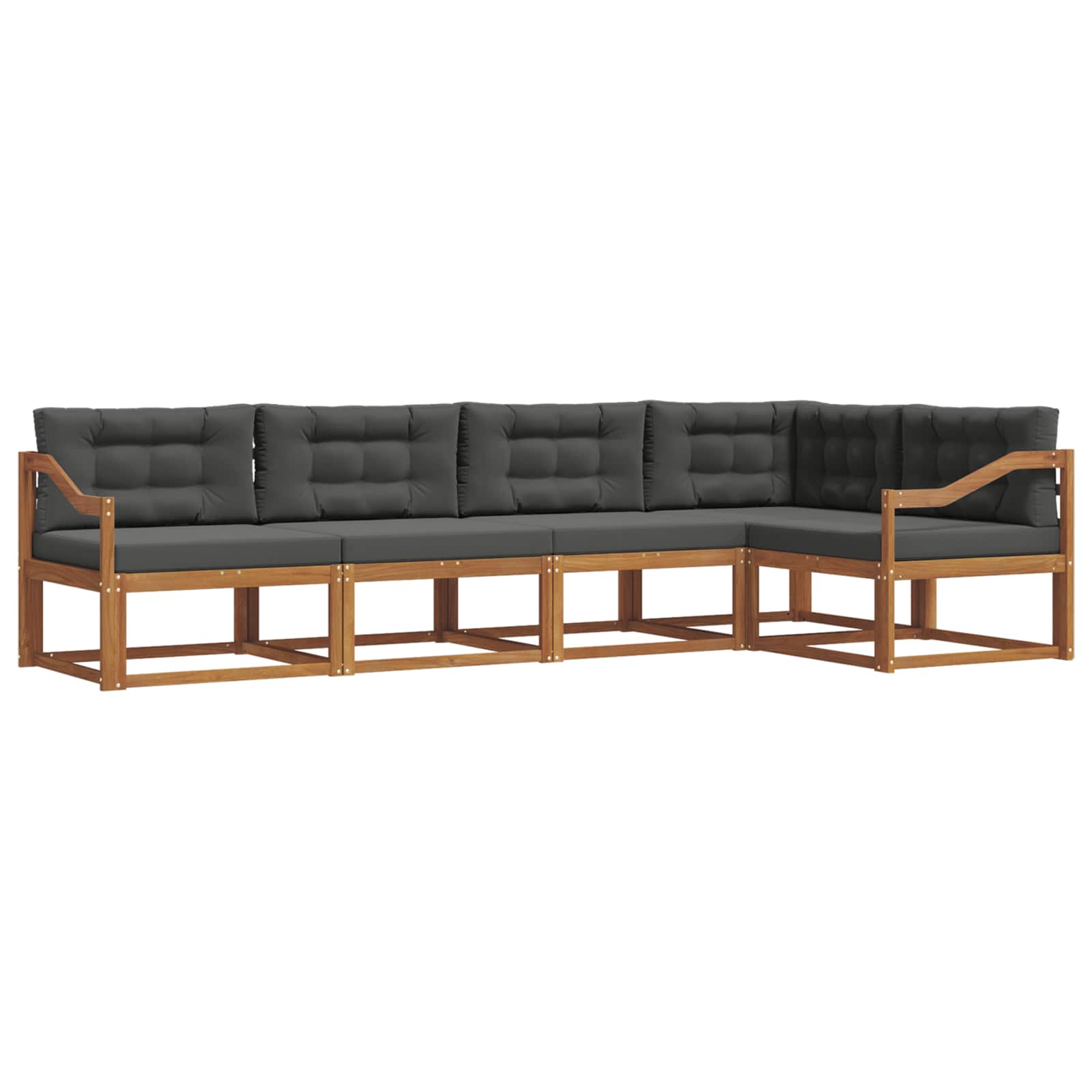Ensemble de canapés d'extérieur 5 pcs Naturel et Anthracite - XIOS