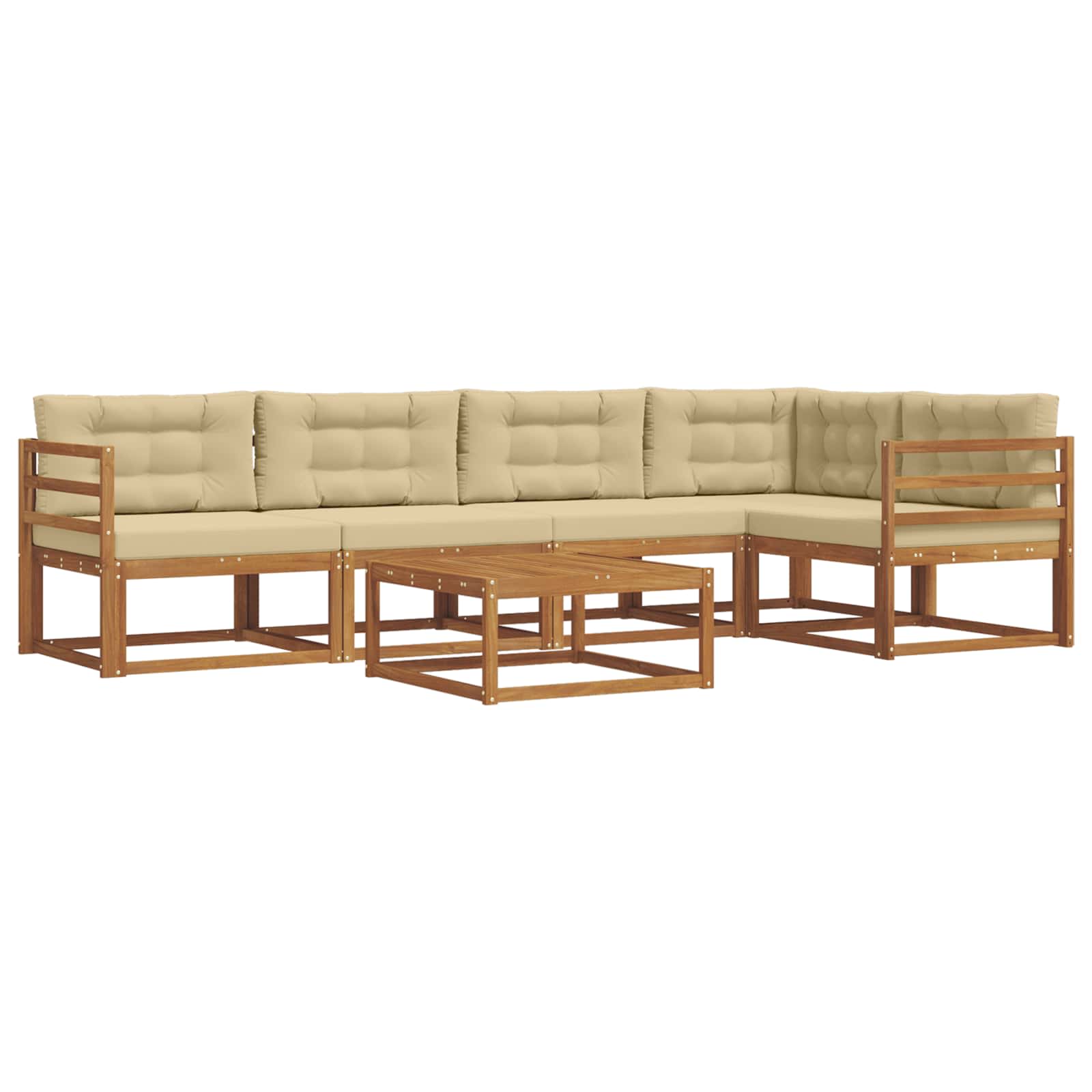 Ensemble de canapés d'extérieur 6 pcs Naturel et Beige - XIOS