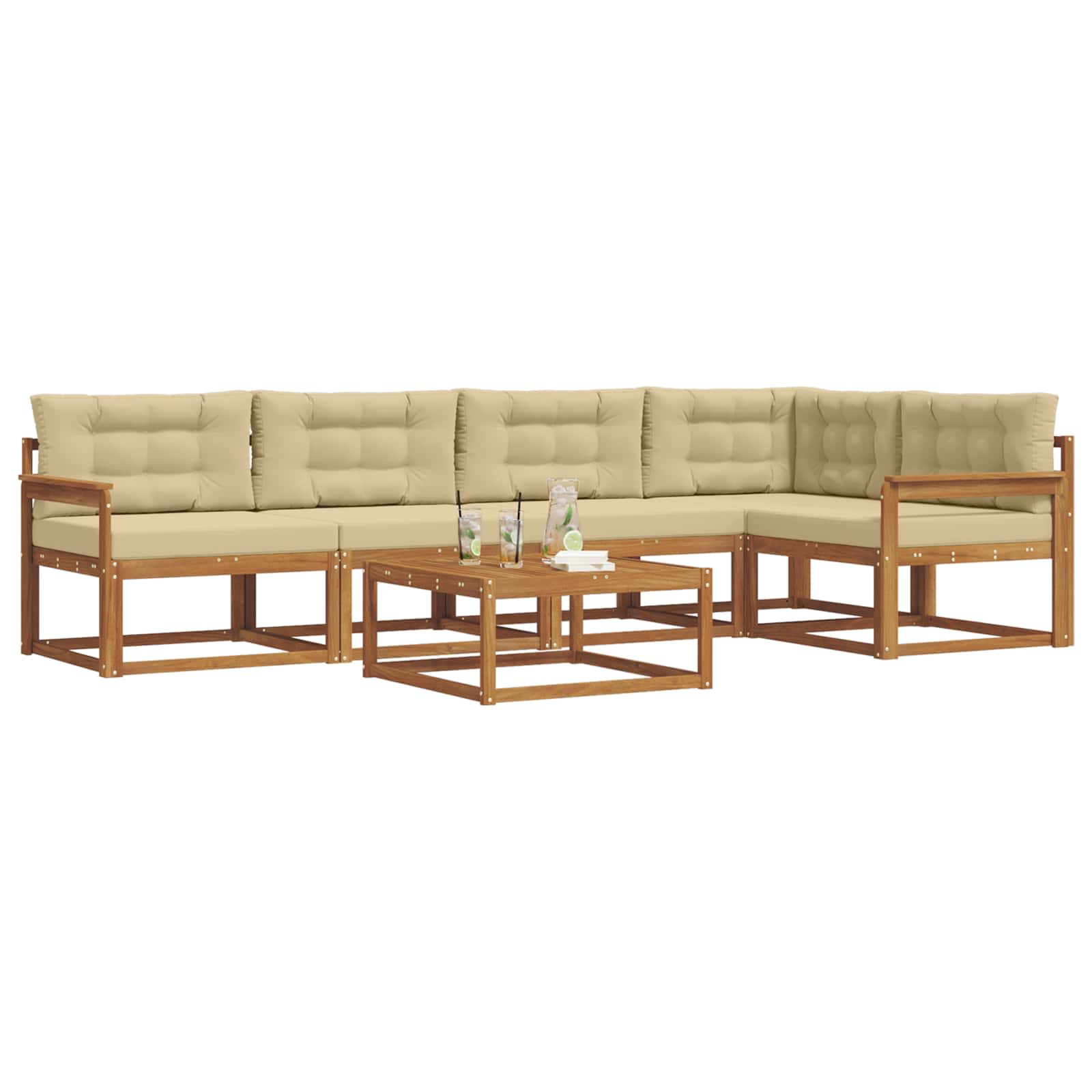 Ensemble de canapés d'extérieur 6 pcs Naturel et Beige - XIOS