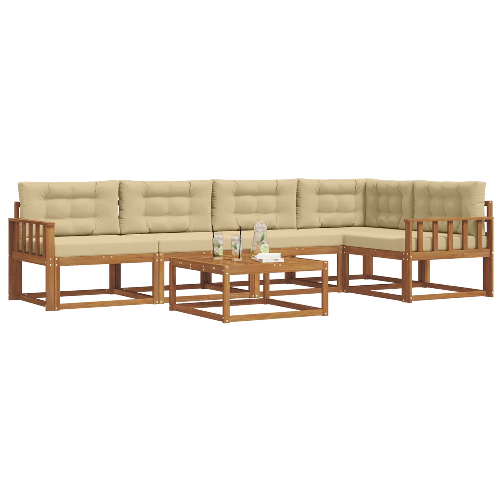 Ensemble de canapés d'extérieur 6 pcs Naturel et Beige - XIOS