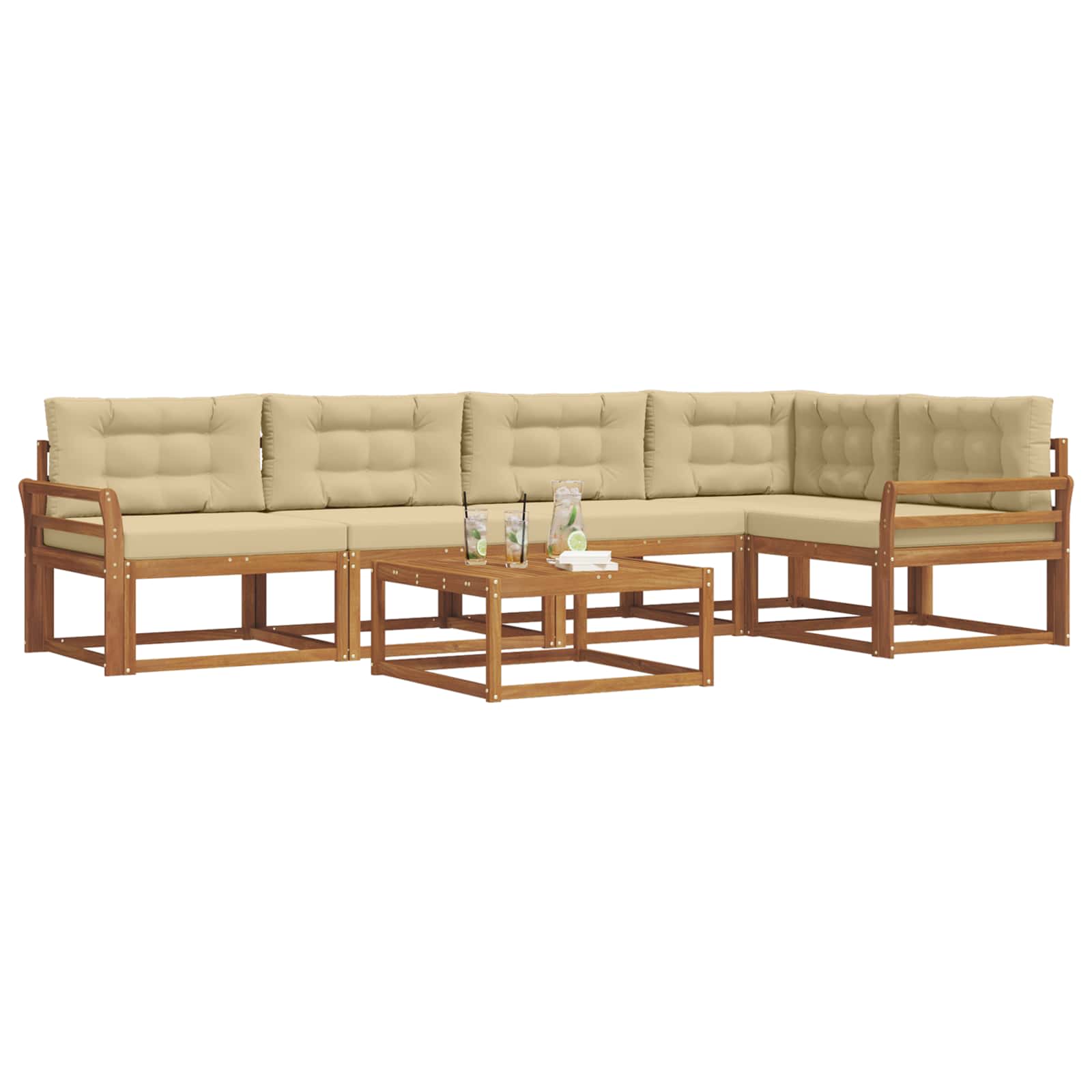 Ensemble de canapés d'extérieur 6 pcs Naturel et Beige - XIOS