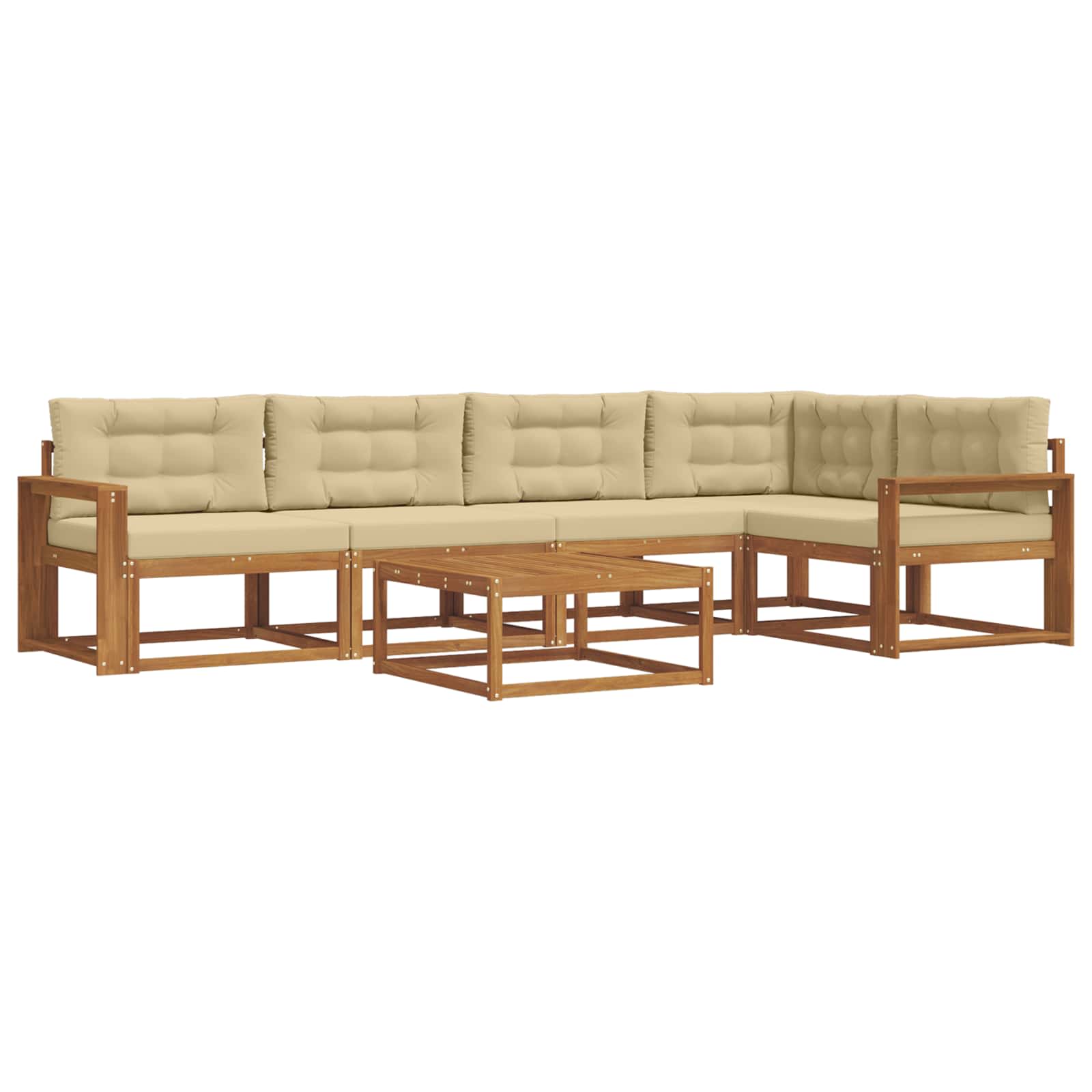 Ensemble de canapés d'extérieur 6 pcs Naturel et Beige - XIOS