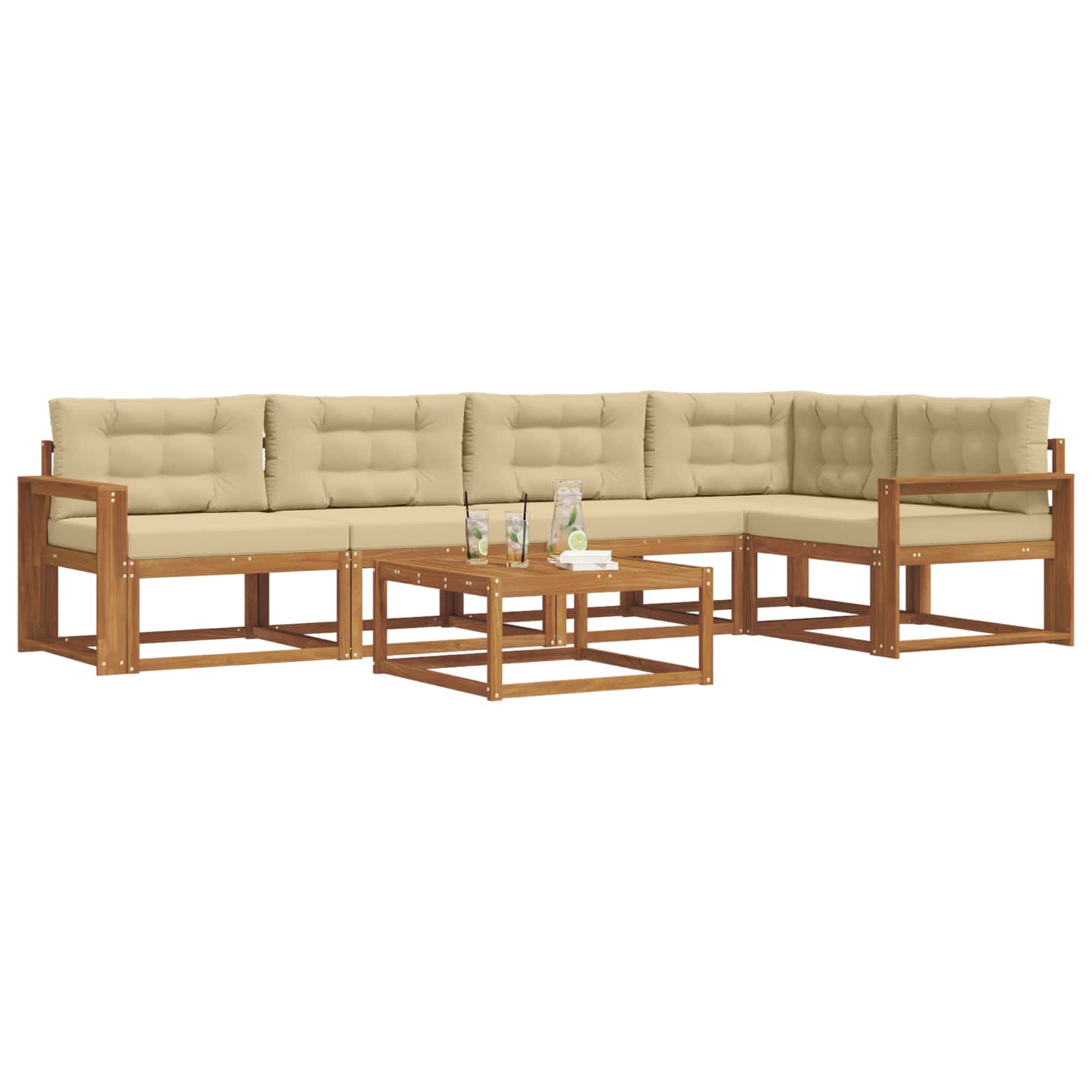 Ensemble de canapés d'extérieur 6 pcs Naturel et Beige - XIOS